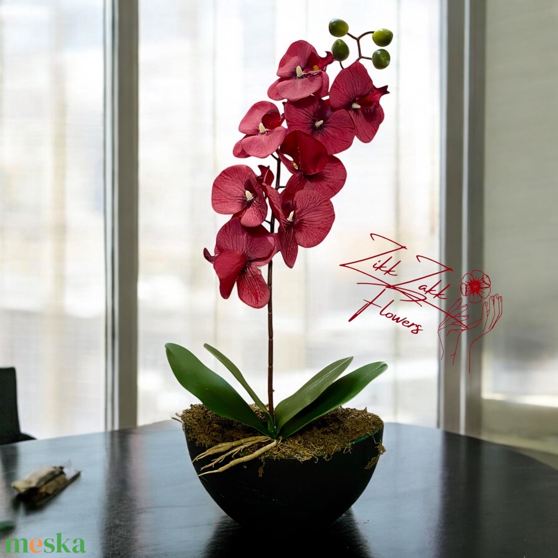 Bordó Orchidea Kompozíció - otthon & életmód - dekoráció - virágdísz és tartó - csokor & virágdísz - Meska.hu Bordó Orchidea Kompozíció - otthon & életmód - dekoráció - virágdísz és tartó - csokor & virágdísz - Meska.hu