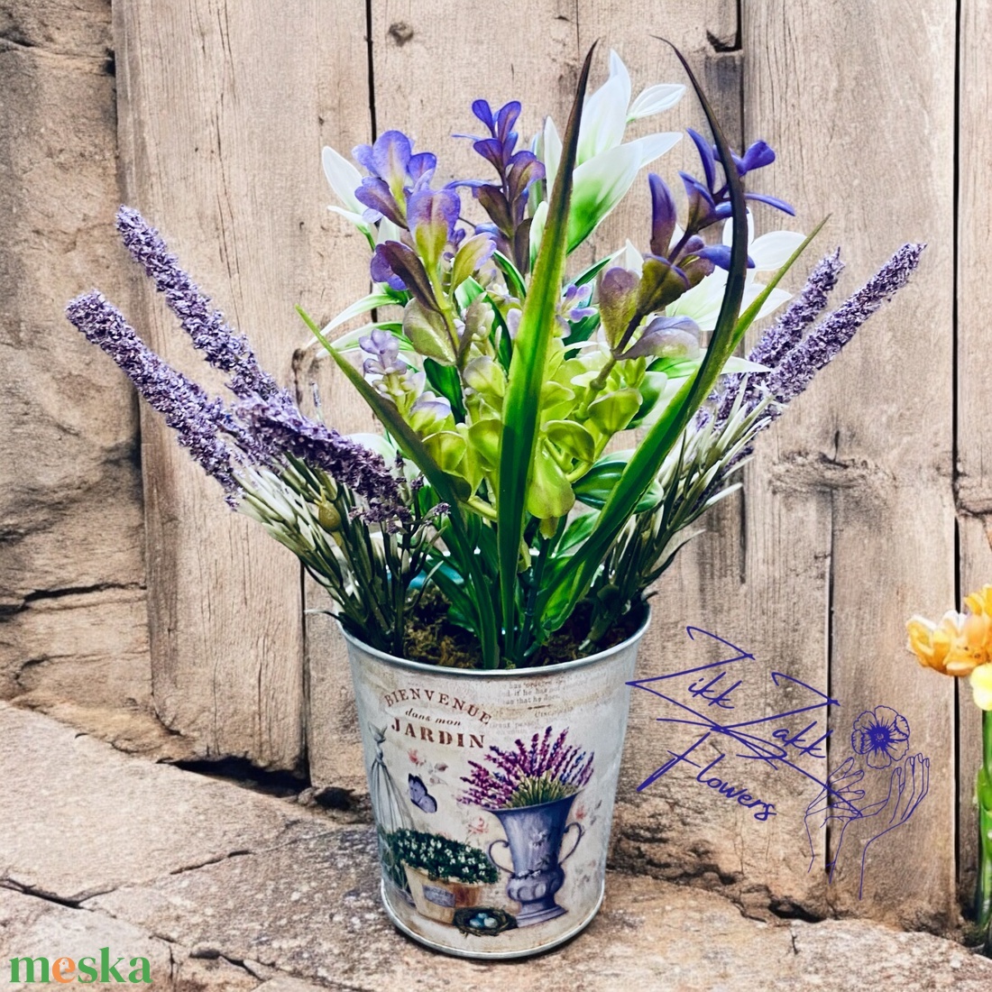 Provence-i Virágkompozíció - otthon & életmód - dekoráció - virágdísz és tartó - csokor & virágdísz - Meska.hu