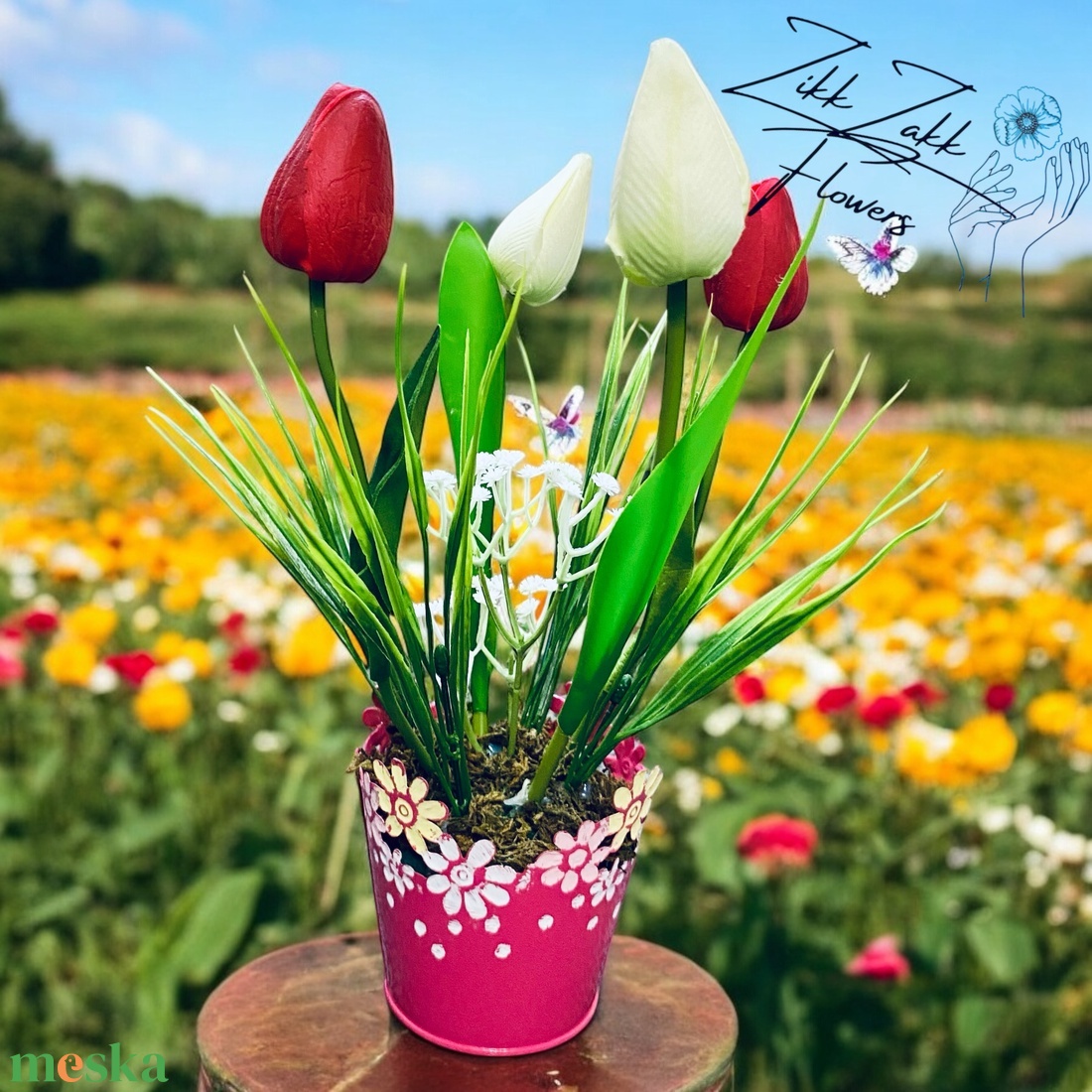 Színes Tulipán Kompozíció - otthon & életmód - dekoráció - virágdísz és tartó - csokor & virágdísz - Meska.hu Színes Tulipán Kompozíció - otthon & életmód - dekoráció - virágdísz és tartó - csokor & virágdísz - Meska.hu