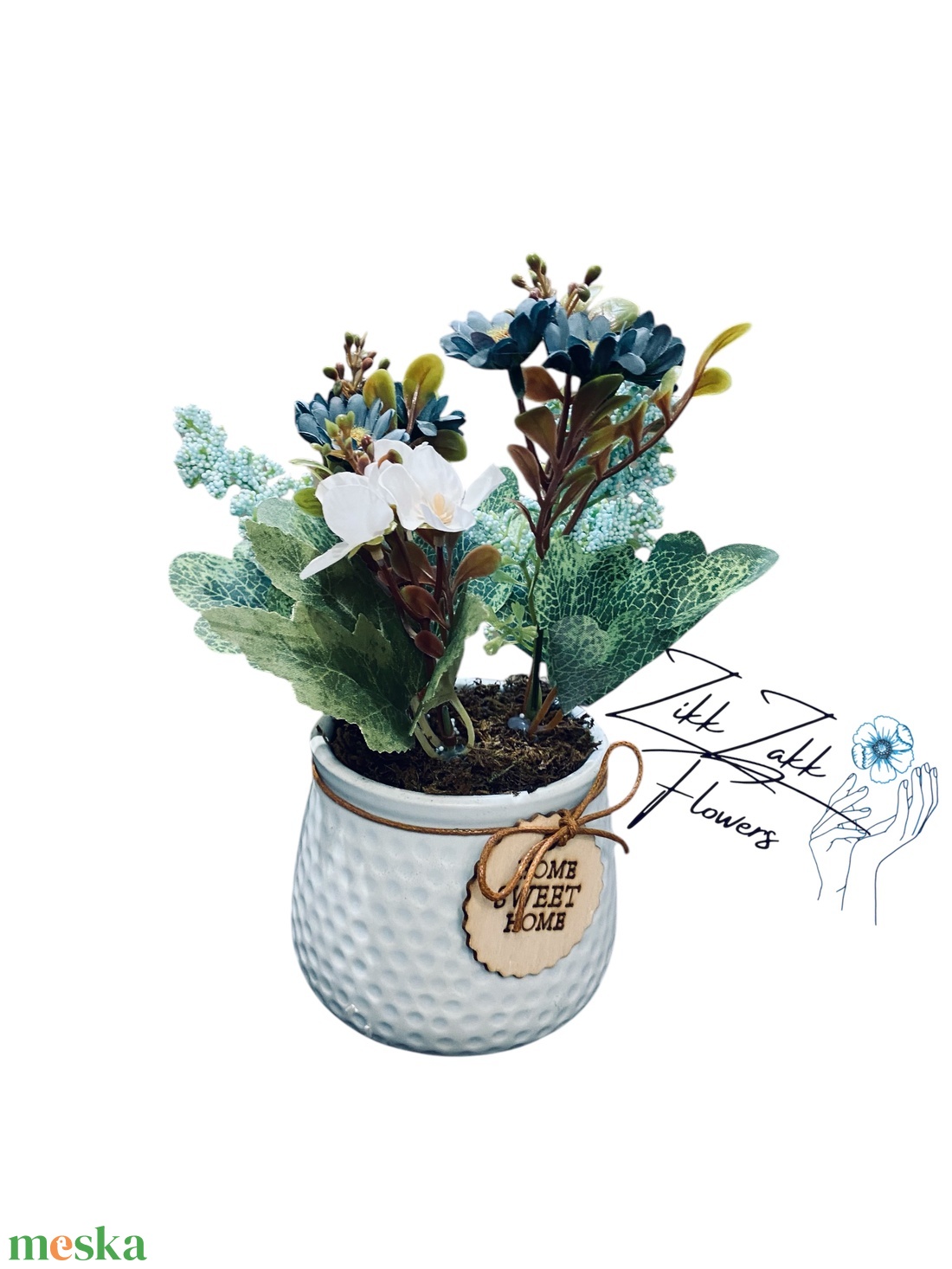 Otthon édes otthon virágkompozíció - otthon & életmód - dekoráció - virágdísz és tartó - cserép & kaspó - Meska.hu