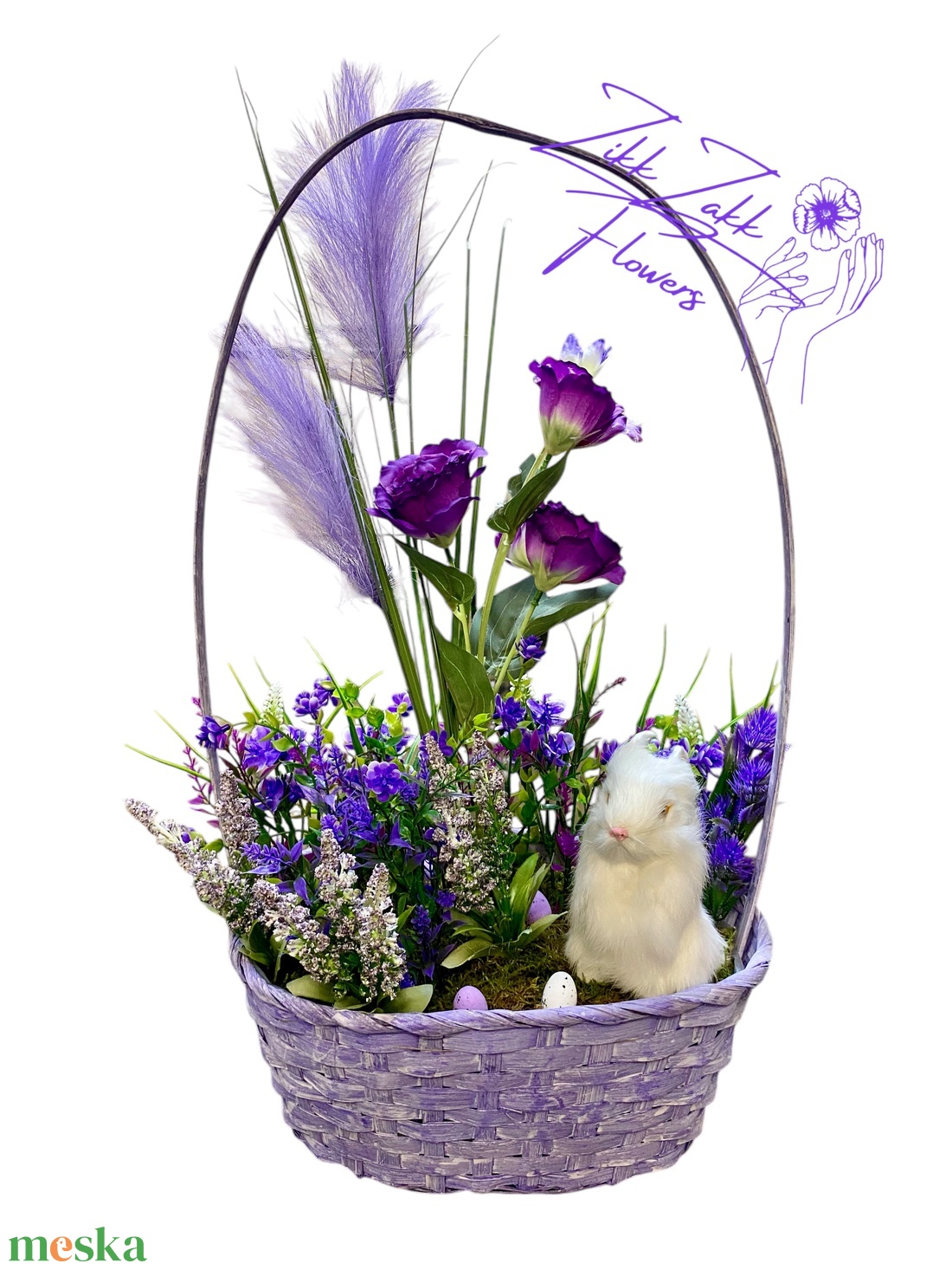 Lila Húsvéti Kosár - Nagyméretű  - otthon & életmód - dekoráció - asztal és polc dekoráció - asztaldísz - Meska.hu