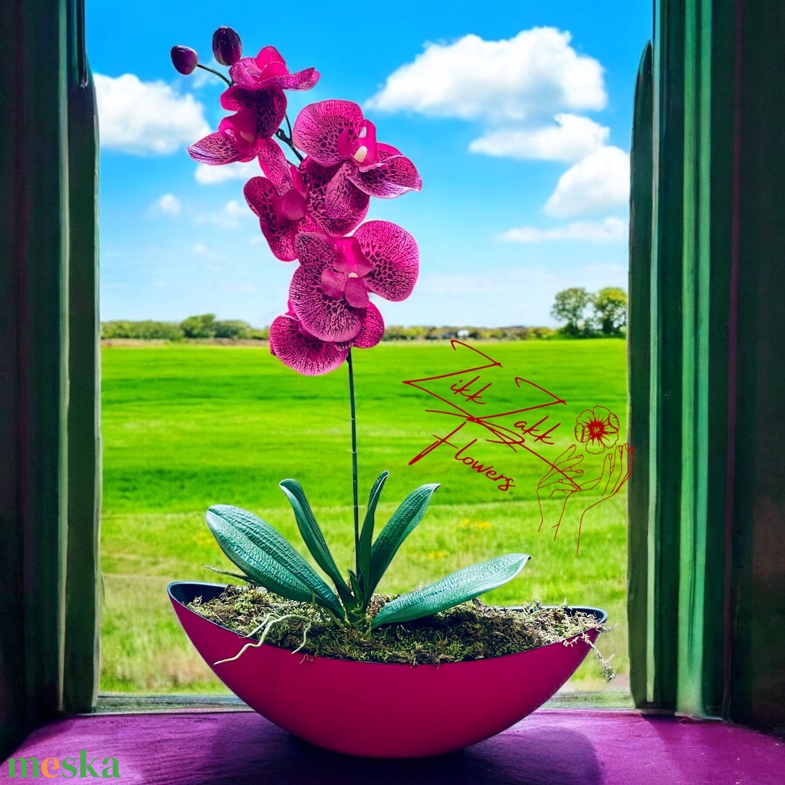 Bíbor Orchidea Dísz - otthon & életmód - dekoráció - virágdísz és tartó - csokor & virágdísz - Meska.hu Bíbor Orchidea Dísz - otthon & életmód - dekoráció - virágdísz és tartó - csokor & virágdísz - Meska.hu