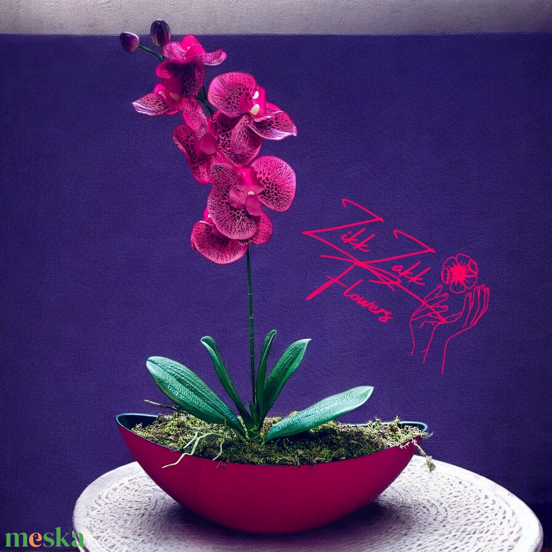 Bíbor Orchidea Dísz - otthon & életmód - dekoráció - virágdísz és tartó - csokor & virágdísz - Meska.hu Bíbor Orchidea Dísz - otthon & életmód - dekoráció - virágdísz és tartó - csokor & virágdísz - Meska.hu