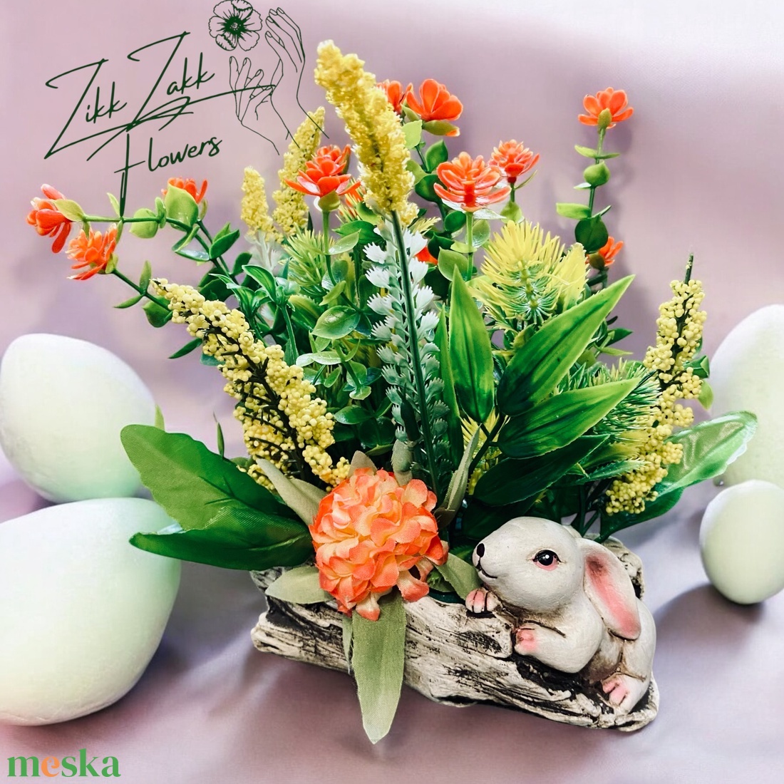 Tavaszi Nyuszi Asztaldísz - otthon & életmód - dekoráció - asztal és polc dekoráció - asztaldísz - Meska.hu