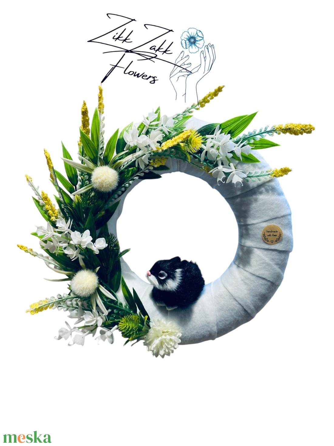 Tavaszi Nyuszis Koszorú - otthon & életmód - dekoráció - ajtó- és ablak dekoráció - ajtódísz & kopogtató - Meska.hu