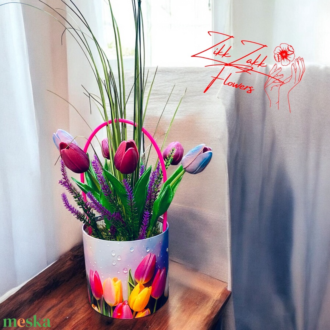 Színes Tulipános Vödör - otthon & életmód - dekoráció - virágdísz és tartó - csokor & virágdísz - Meska.hu Színes Tulipános Vödör - otthon & életmód - dekoráció - virágdísz és tartó - csokor & virágdísz - Meska.hu