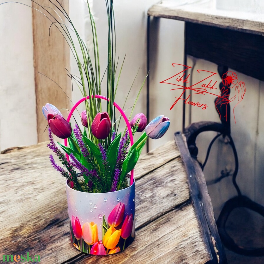 Színes Tulipános Vödör - otthon & életmód - dekoráció - virágdísz és tartó - csokor & virágdísz - Meska.hu Színes Tulipános Vödör - otthon & életmód - dekoráció - virágdísz és tartó - csokor & virágdísz - Meska.hu