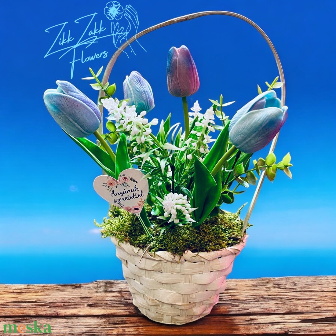 Szivárvány Tulipánkosár - különleges árnyalatokkal - otthon & életmód - dekoráció - asztal és polc dekoráció - asztaldísz - Meska.hu