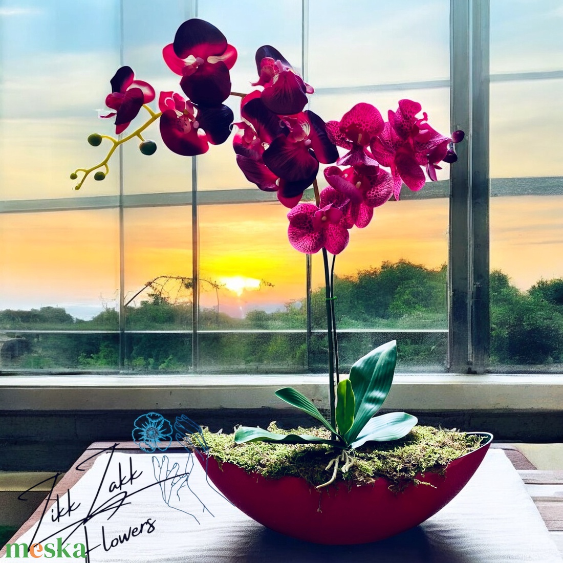 Elegáns vörös orchidea kompozíció - otthon & életmód - dekoráció - virágdísz és tartó - váza - Meska.hu Elegáns vörös orchidea kompozíció - otthon & életmód - dekoráció - virágdísz és tartó - váza - Meska.hu