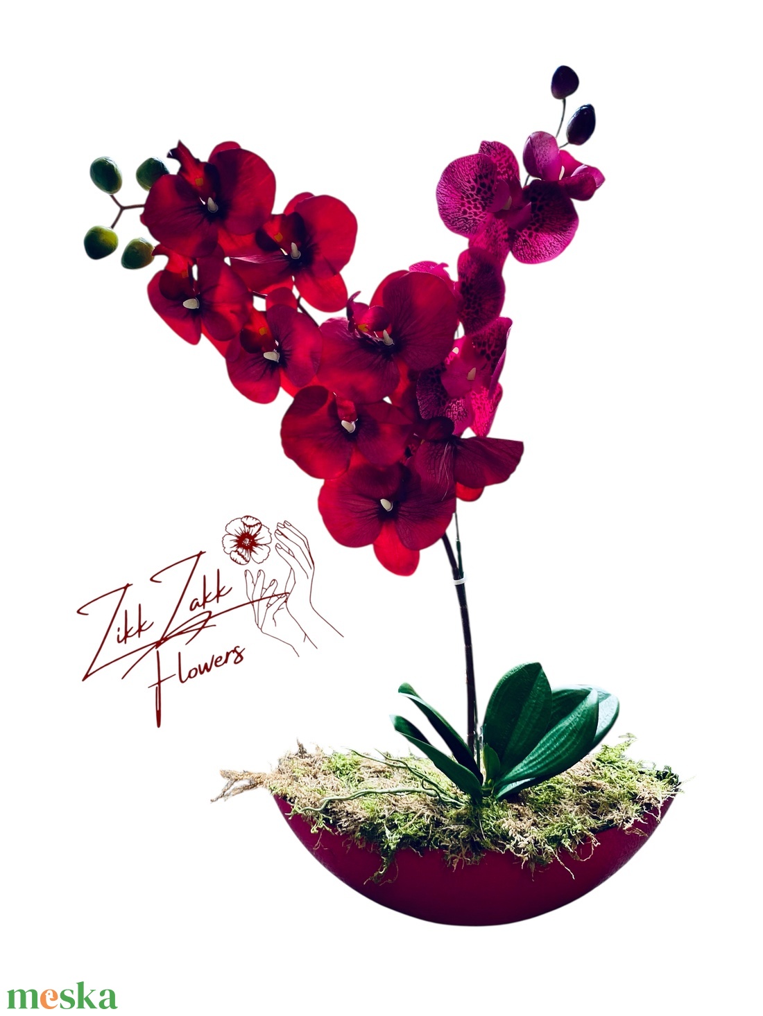 Vörös orchidea virágkompozíció - otthon & életmód - dekoráció - virágdísz és tartó - csokor & virágdísz - Meska.hu Vörös orchidea virágkompozíció - otthon & életmód - dekoráció - virágdísz és tartó - csokor & virágdísz - Meska.hu