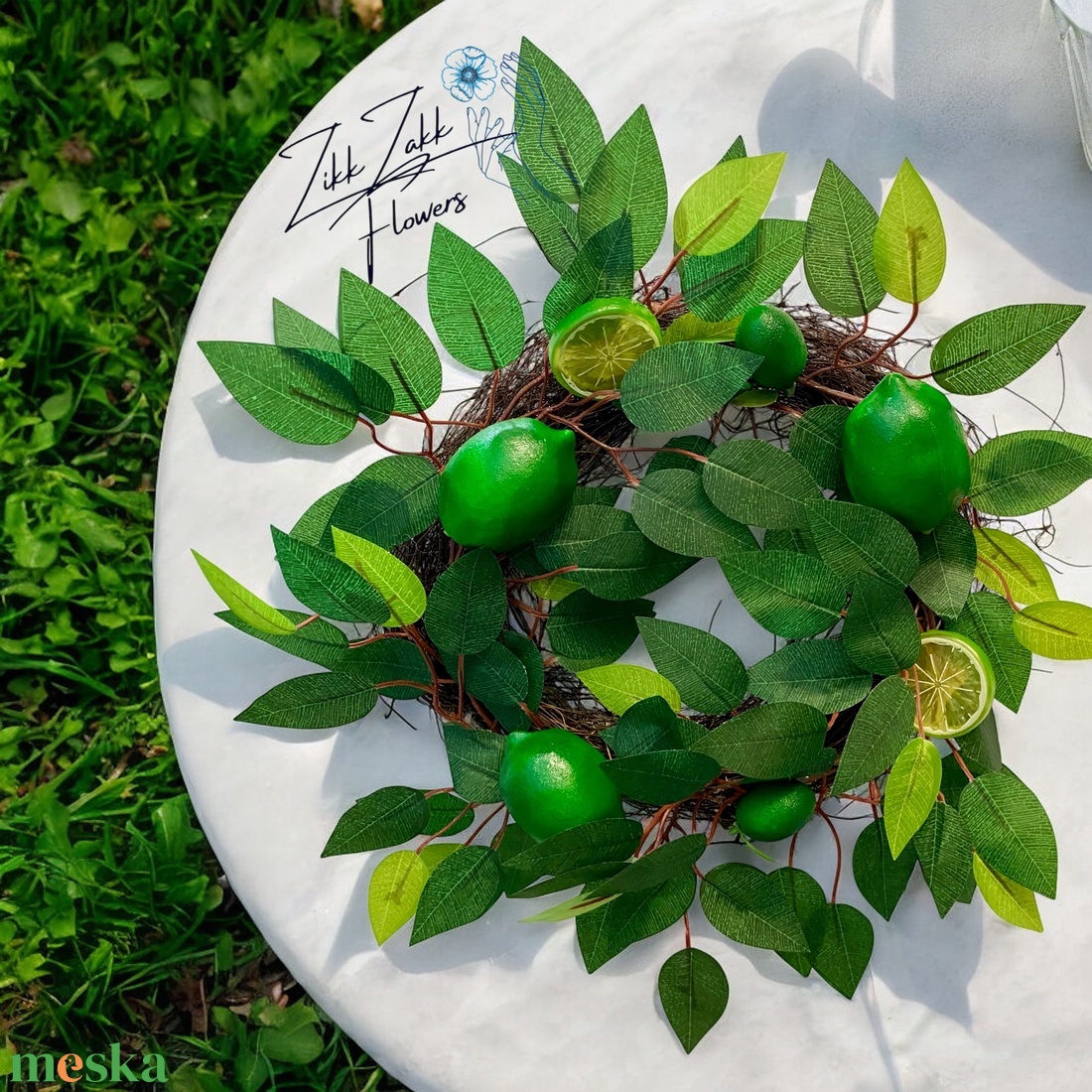 Lime Liget Díszkoszorú - otthon & életmód - dekoráció - ajtó- és ablak dekoráció - ajtódísz & kopogtató - Meska.hu