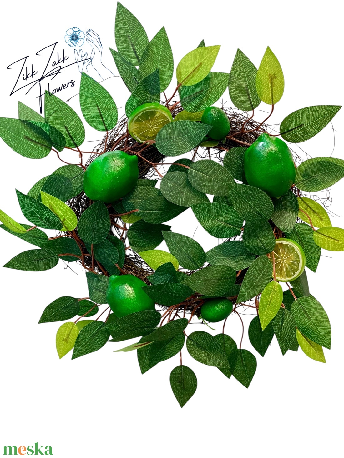 Lime Liget Díszkoszorú - otthon & életmód - dekoráció - ajtó- és ablak dekoráció - ajtódísz & kopogtató - Meska.hu