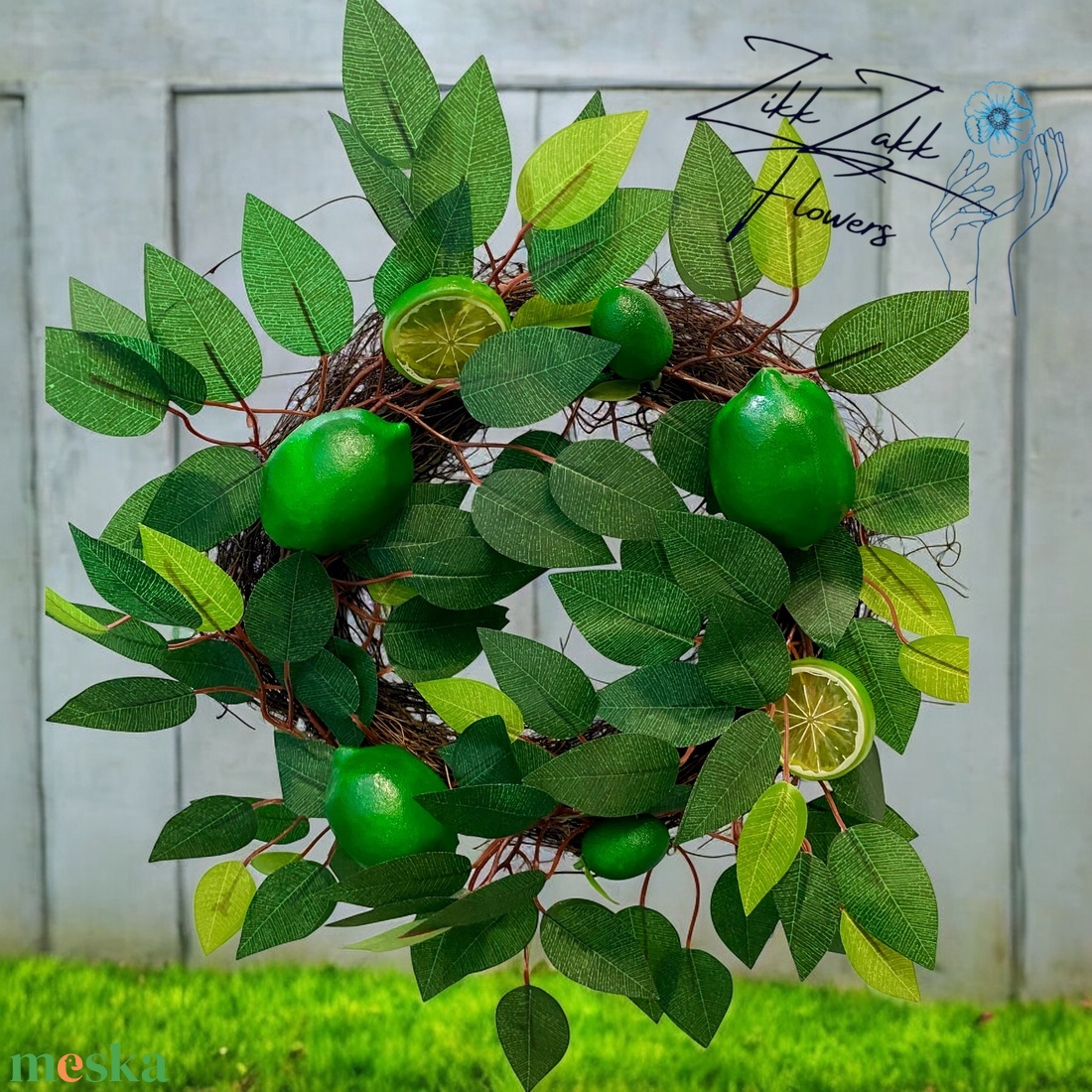 Lime Liget Díszkoszorú - otthon & életmód - dekoráció - ajtó- és ablak dekoráció - ajtódísz & kopogtató - Meska.hu