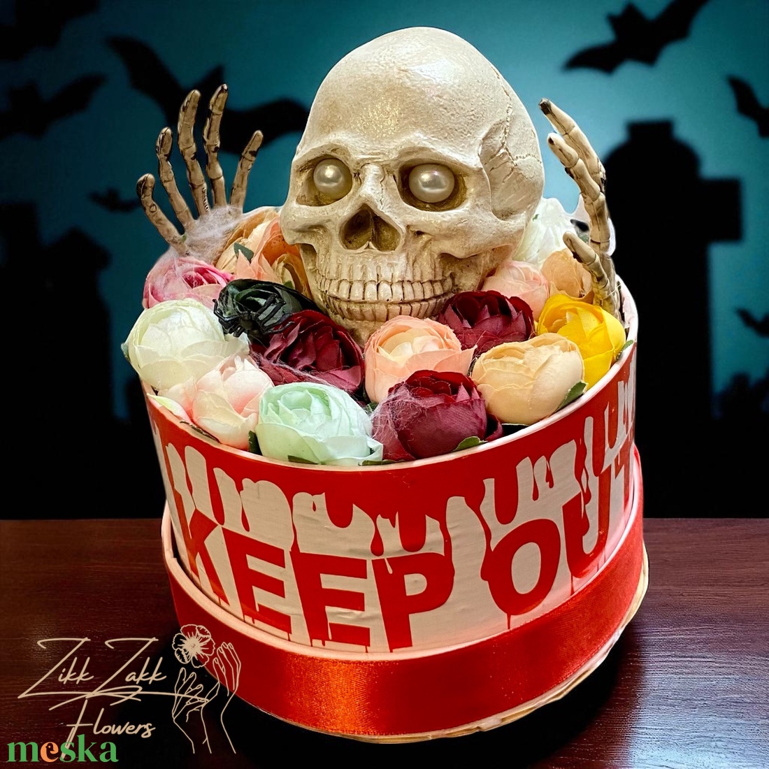 Koponyás virágdoboz - otthon & életmód - dekoráció - halloween - halloweeni asztaldísz - Meska.hu