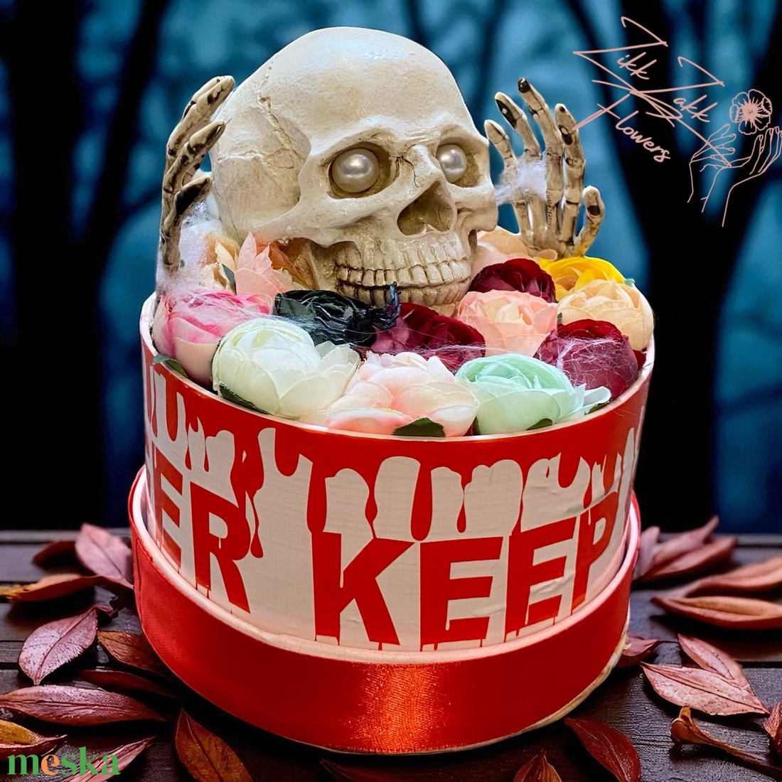 Koponyás virágdoboz - otthon & életmód - dekoráció - halloween - halloweeni asztaldísz - Meska.hu