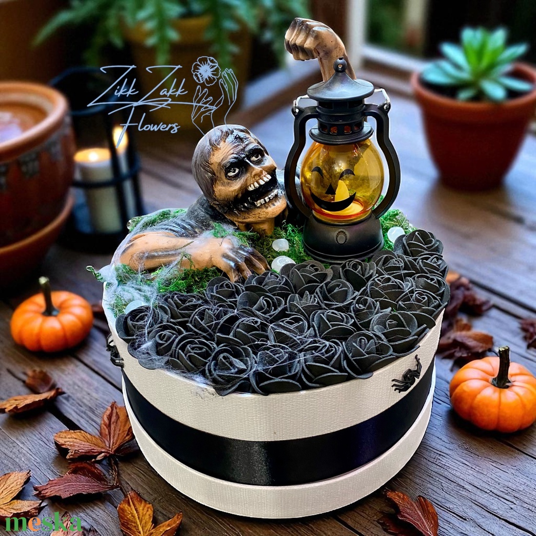 Zombi lámpással doboz - otthon & életmód - dekoráció - halloween - halloweeni asztaldísz - Meska.hu