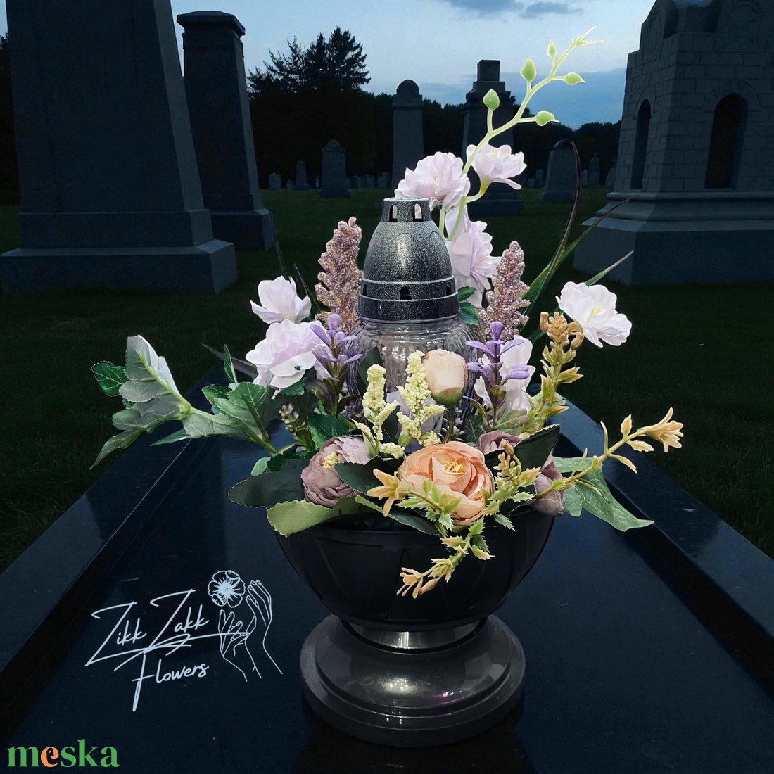 Levendulás Mécses kompozíció  Lila árnyalatokban - otthon & életmód - vallás - temetkezési tárgy - temetői gyertyák, mécsesek - Meska.hu