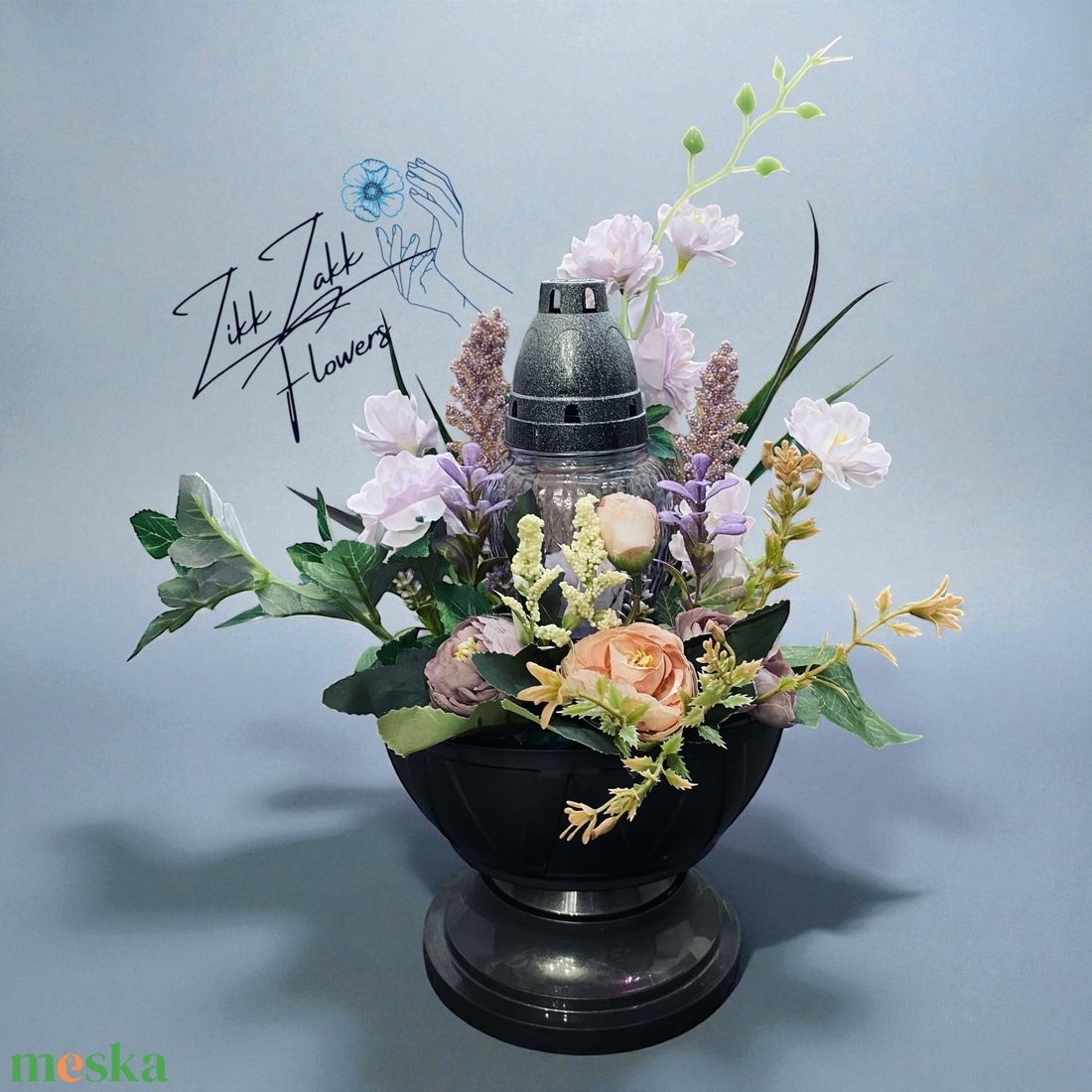 Levendulás Mécses kompozíció  Lila árnyalatokban - otthon & életmód - vallás - temetkezési tárgy - temetői gyertyák, mécsesek - Meska.hu