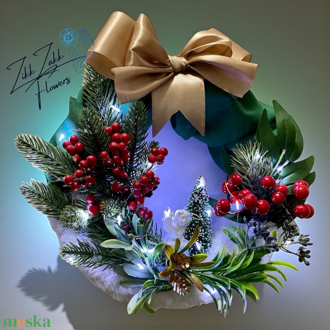 Angéla Karácsonyi Ajtódísz  - karácsony - adventi díszek - adventi ajtódísz - Meska.hu