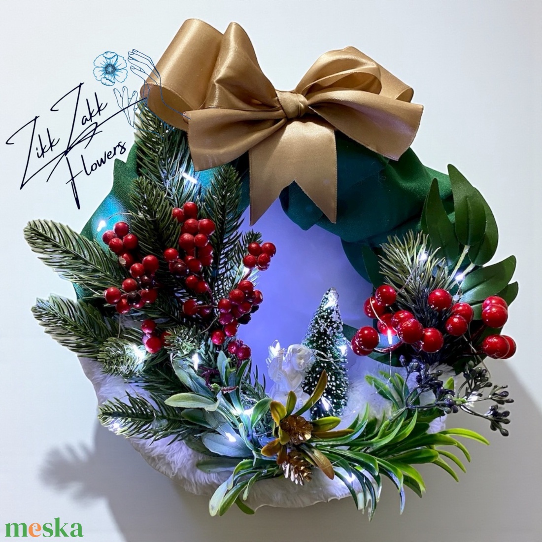 Angéla Karácsonyi Ajtódísz  - karácsony - adventi díszek - adventi ajtódísz - Meska.hu