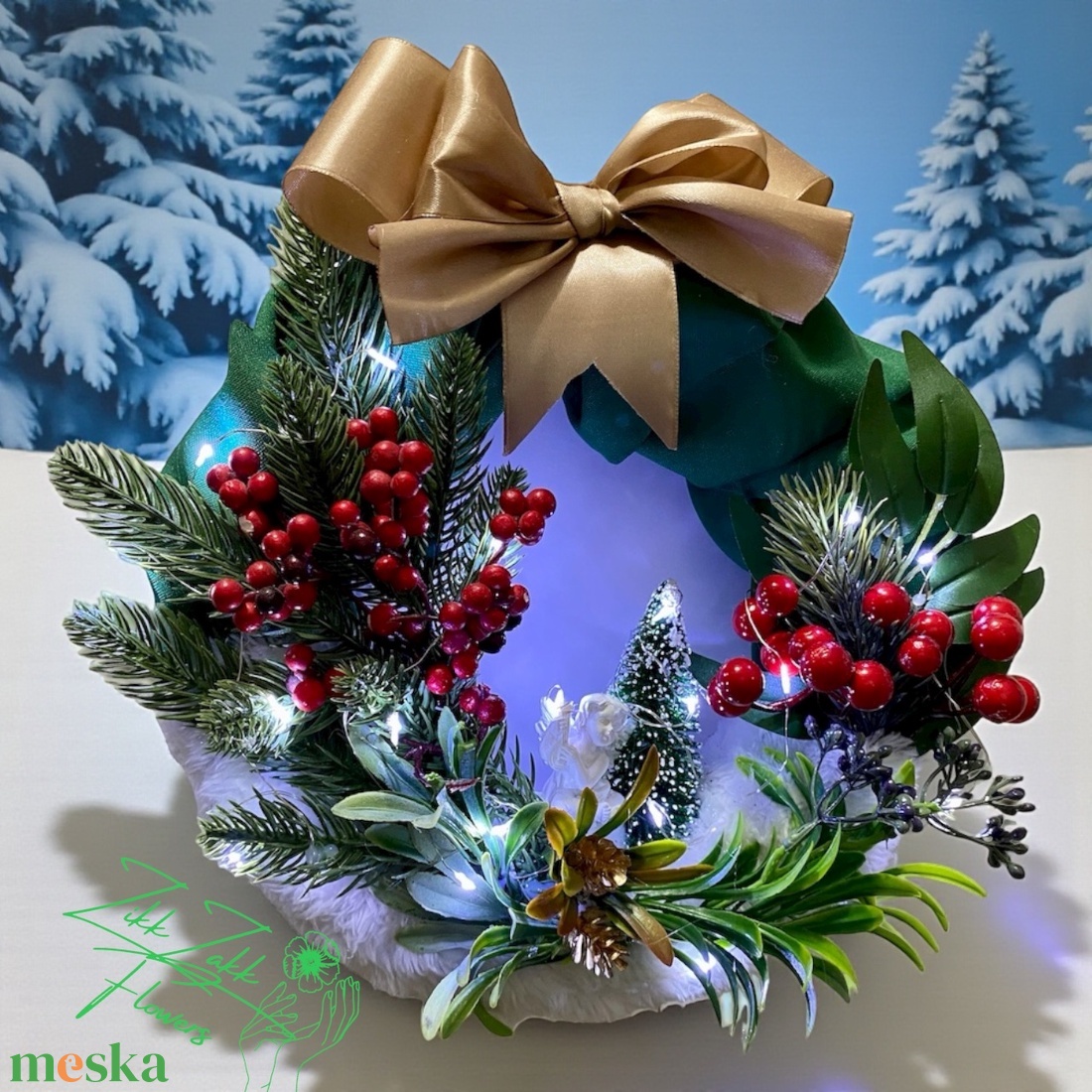 Angéla Karácsonyi Ajtódísz  - karácsony - adventi díszek - adventi ajtódísz - Meska.hu