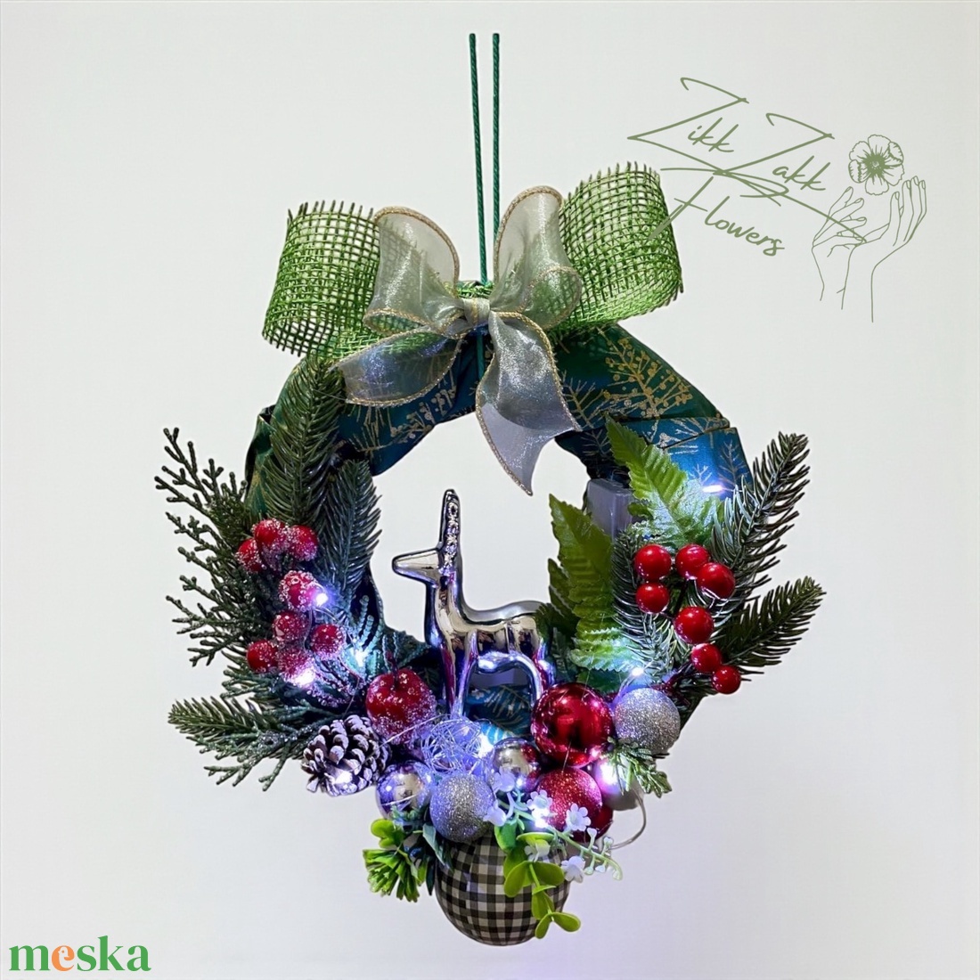 Tímea Karácsonyi Ajtódísz  - karácsony - karácsonyi lakásdekoráció - karácsonyi ajtódíszek - Meska.hu