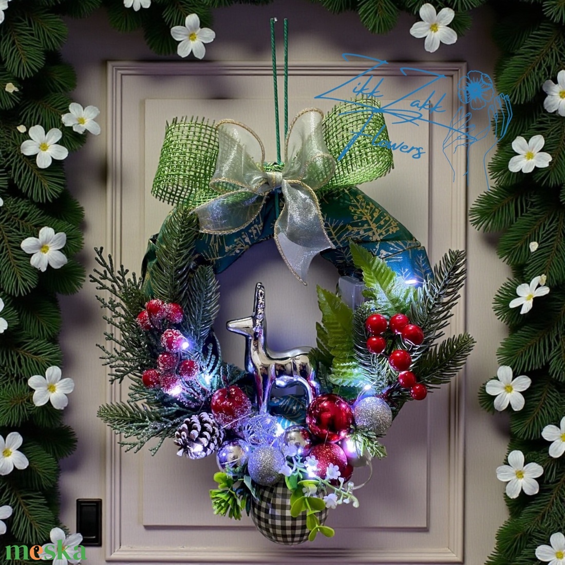 Tímea Karácsonyi Ajtódísz  - karácsony - karácsonyi lakásdekoráció - karácsonyi ajtódíszek - Meska.hu