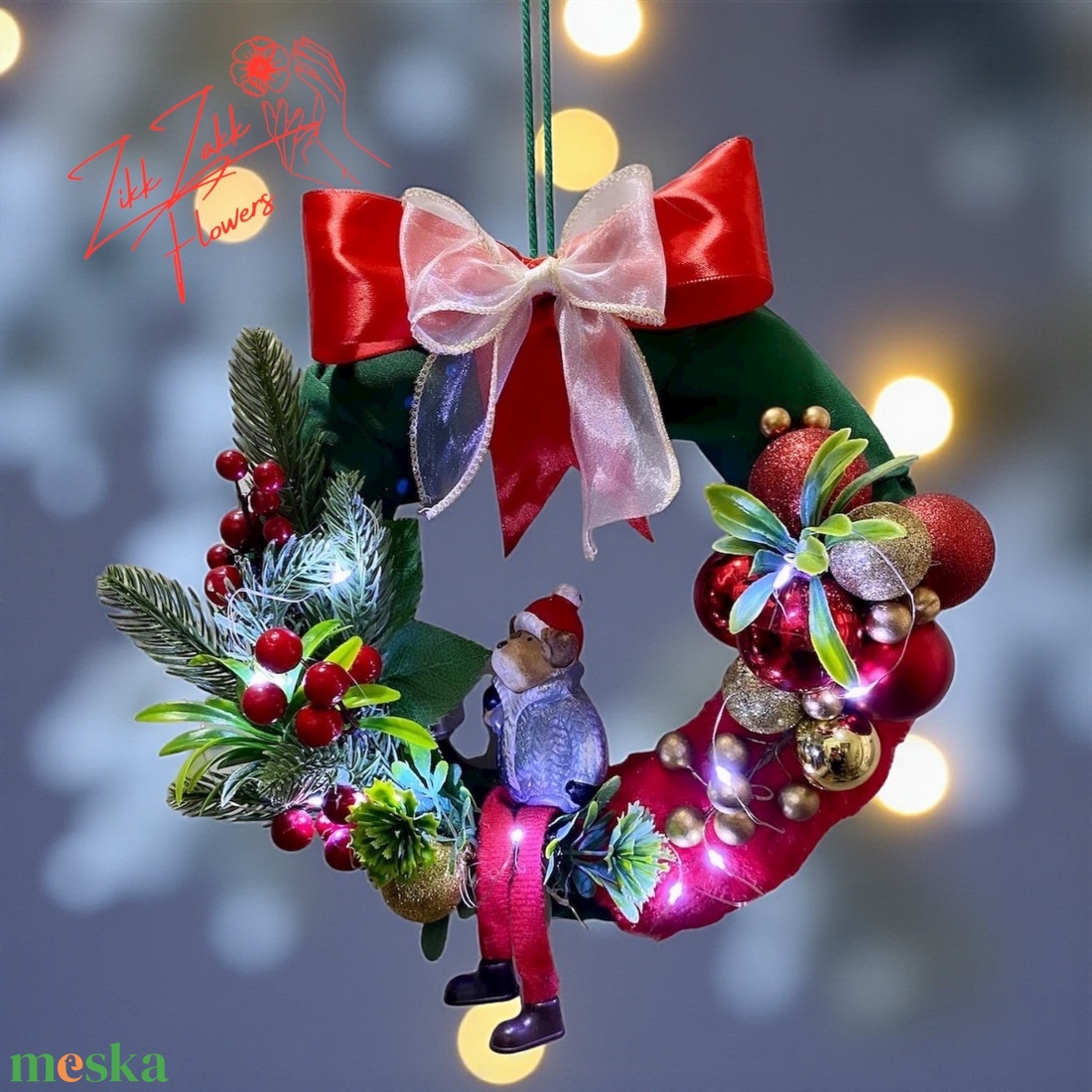 Karácsonyi - Adventi Ajtódísz  - karácsony - adventi díszek - adventi ajtódísz - Meska.hu