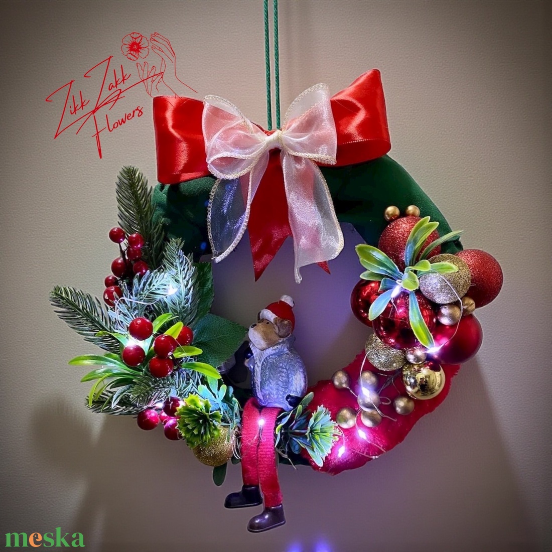 Karácsonyi - Adventi Ajtódísz  - karácsony - adventi díszek - adventi ajtódísz - Meska.hu