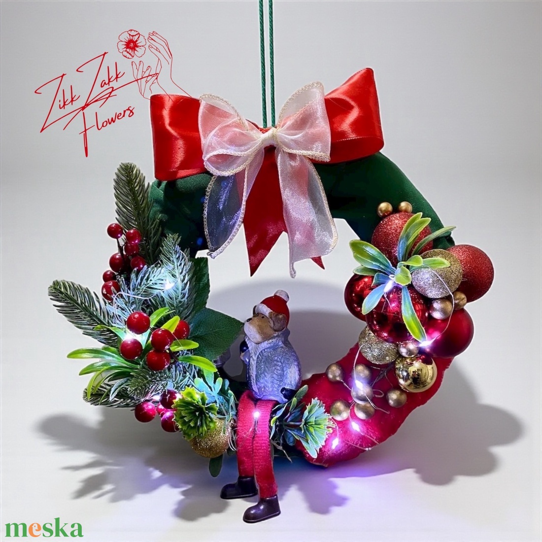 Karácsonyi - Adventi Ajtódísz  - karácsony - adventi díszek - adventi ajtódísz - Meska.hu