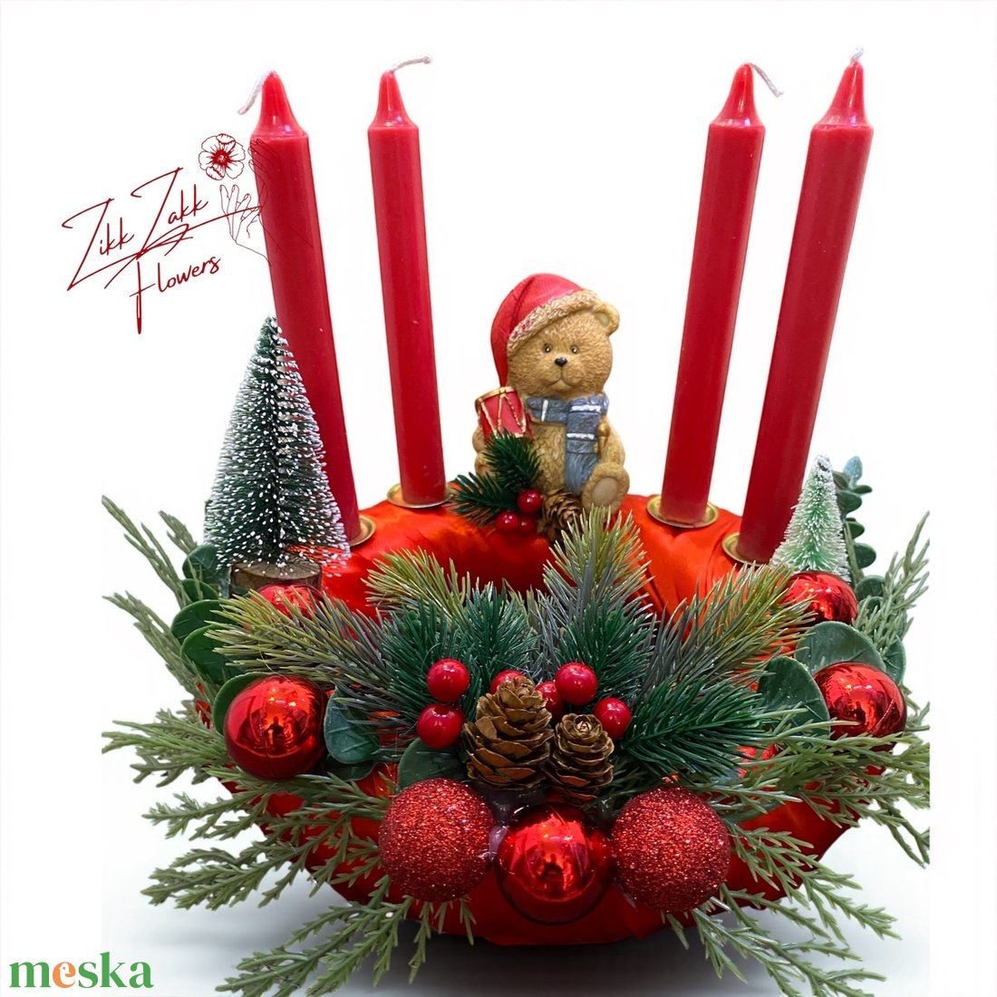 Adventi koszorú � Télapó Mackó Varázsa - karácsony - adventi díszek - adventi koszorú - Meska.hu