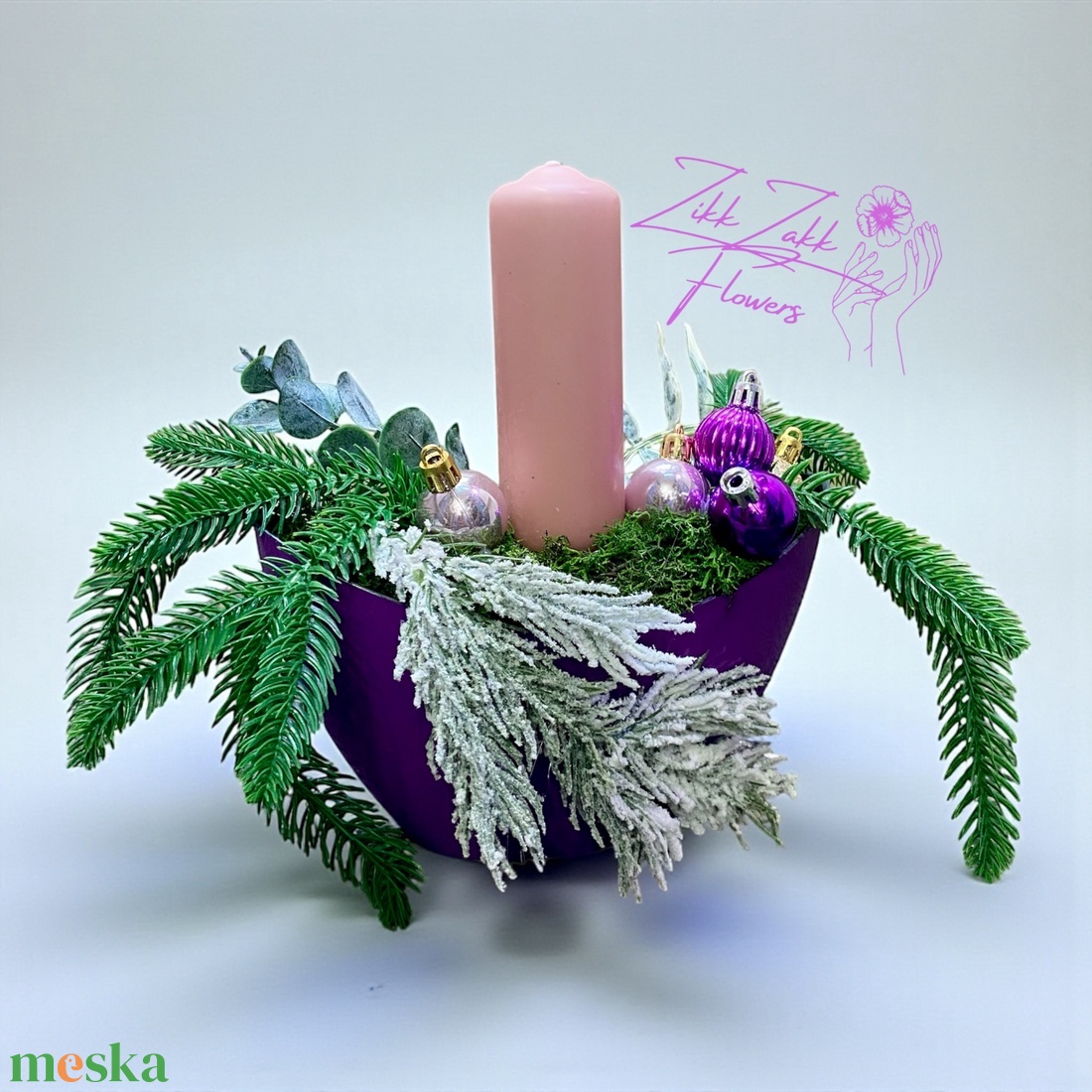 Lila Elegancia  Ünnepi Asztaldísz - karácsony - adventi díszek - adventi asztaldísz - Meska.hu