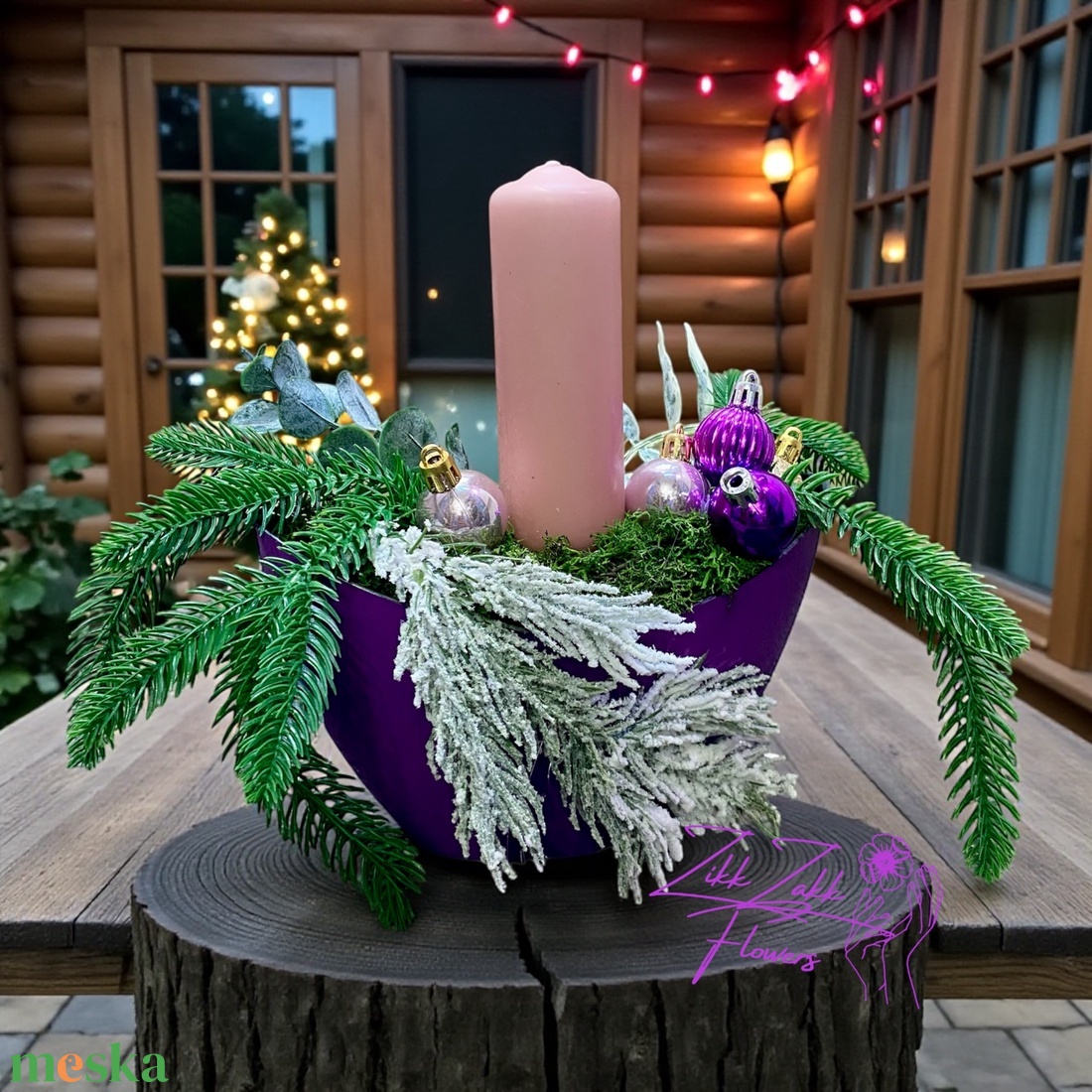 Lila Elegancia  Ünnepi Asztaldísz - karácsony - adventi díszek - adventi asztaldísz - Meska.hu