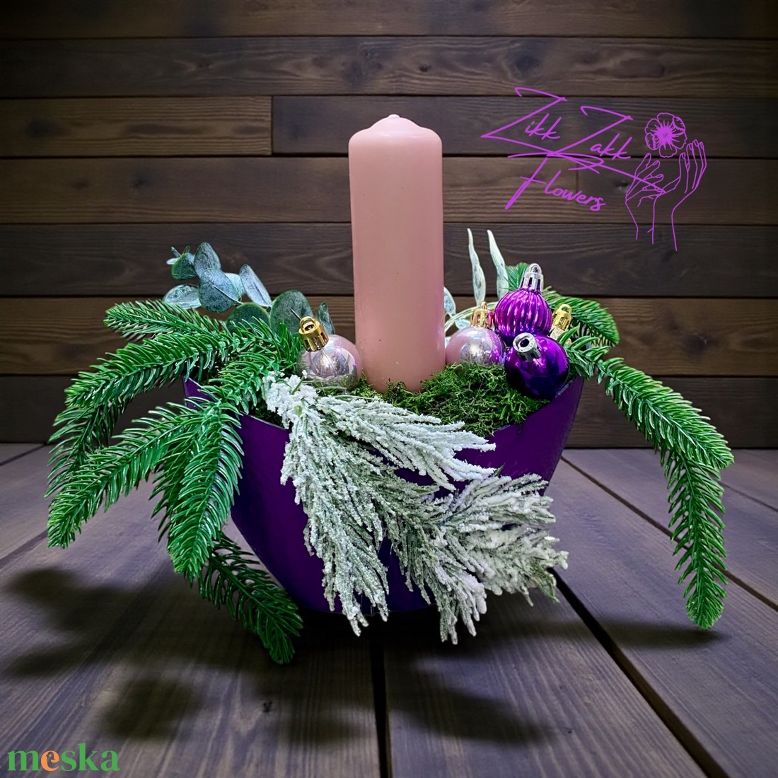 Lila Elegancia  Ünnepi Asztaldísz - karácsony - adventi díszek - adventi asztaldísz - Meska.hu