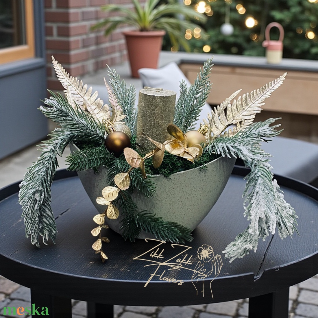 Arany Fény  Téli Ünnepi Asztaldísz - karácsony - adventi díszek - adventi asztaldísz - Meska.hu