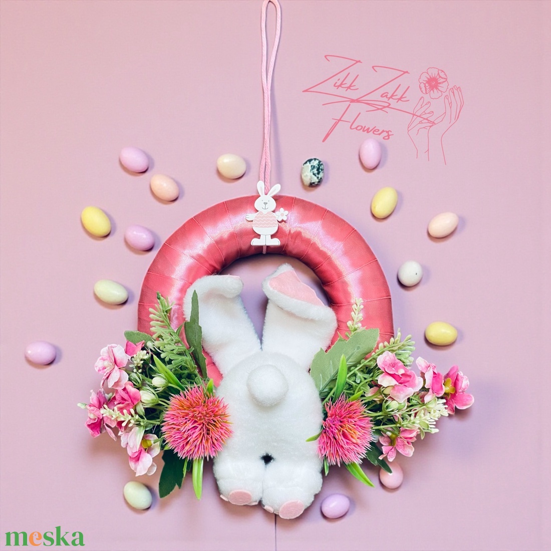 Húsvéti ajtódísz � nyuszis kopogtató - otthon & életmód - dekoráció - ajtó- és ablak dekoráció - ajtódísz & kopogtató - Meska.hu