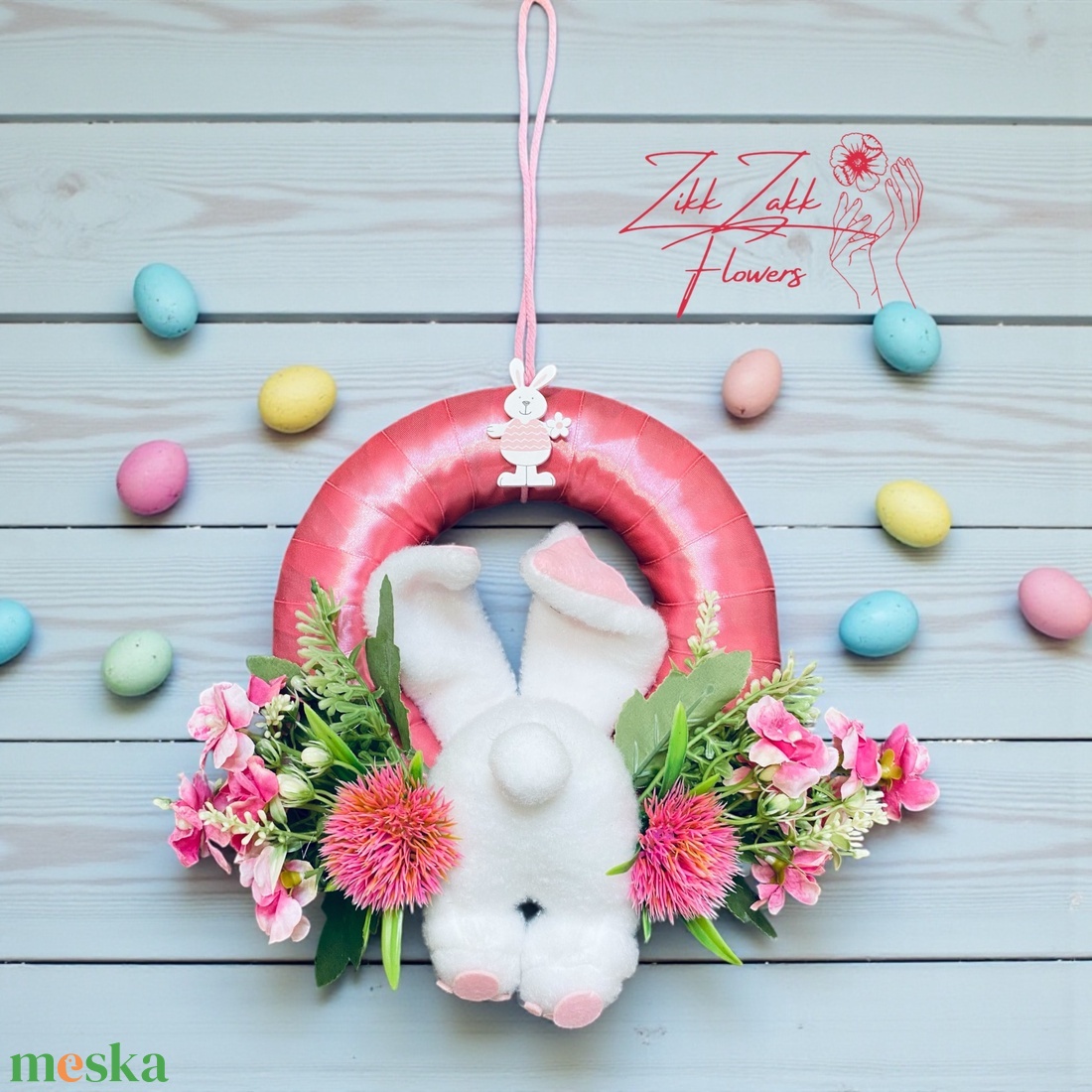 Húsvéti ajtódísz � nyuszis kopogtató - otthon & életmód - dekoráció - ajtó- és ablak dekoráció - ajtódísz & kopogtató - Meska.hu