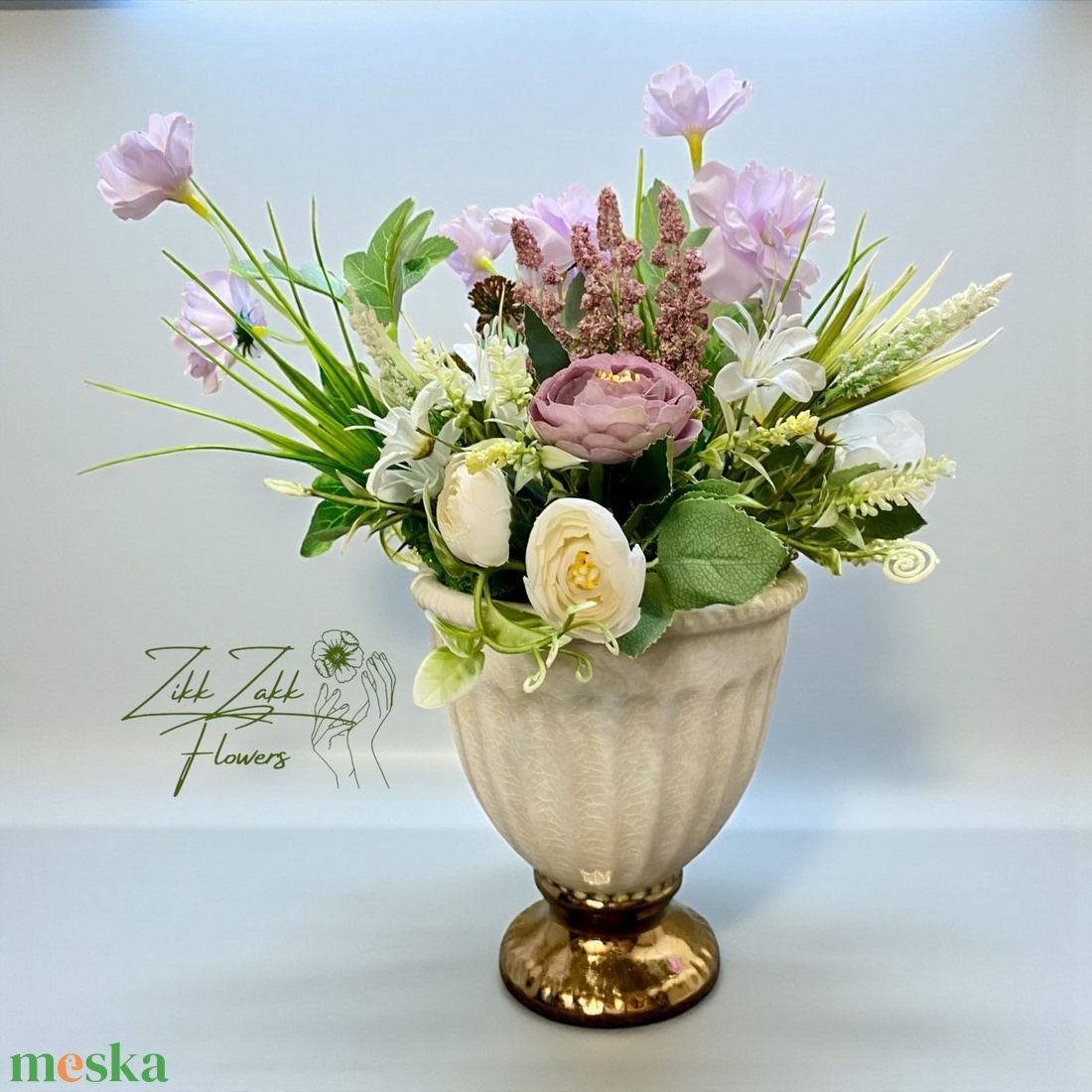 Klasszikus elegancia � világos kaspós kompozíció - otthon & életmód - dekoráció - asztal és polc dekoráció - asztaldísz - Meska.hu