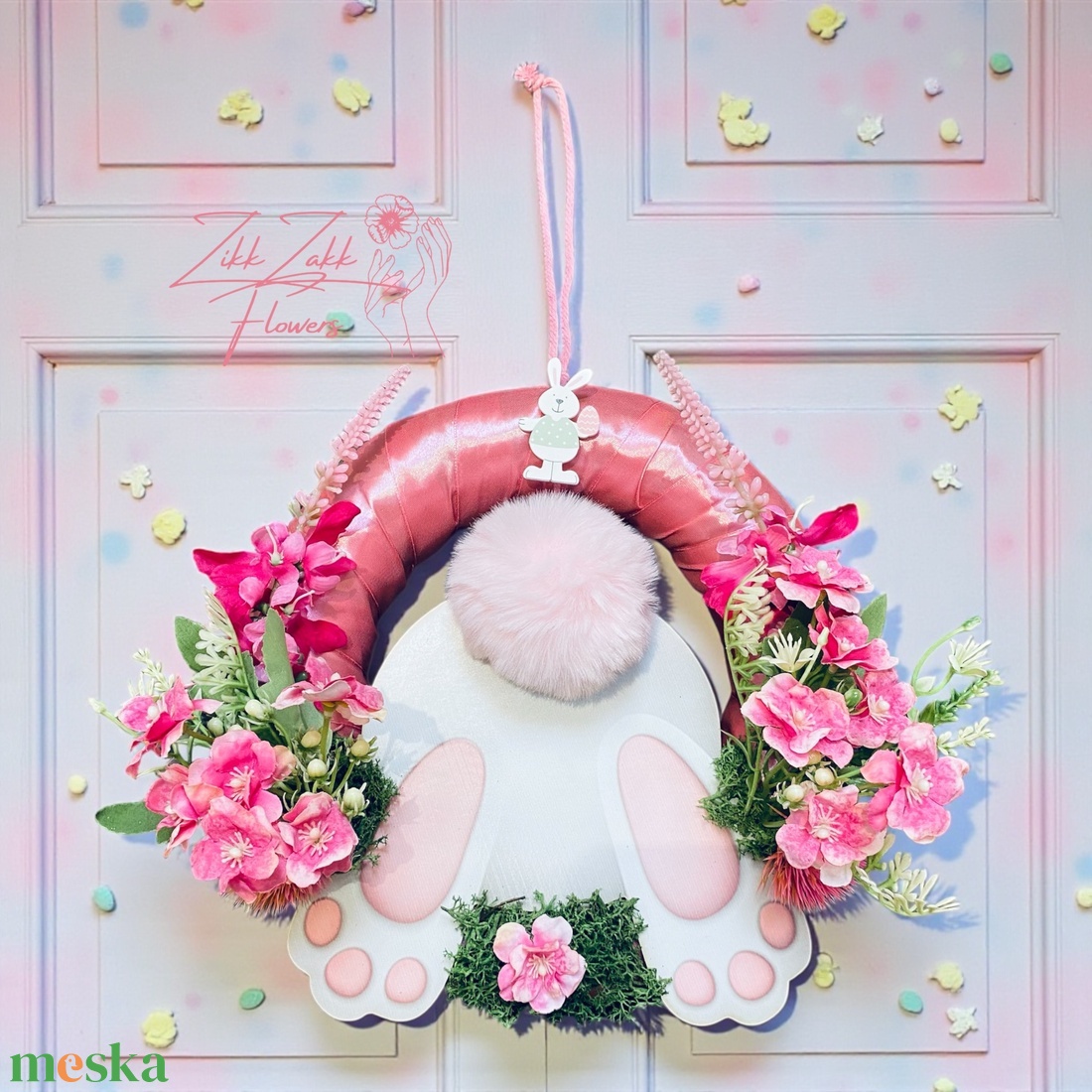 Húsvéti nyuszis ajtódísz � pasztell változat - otthon & életmód - dekoráció - ajtó- és ablak dekoráció - ajtódísz & kopogtató - Meska.hu