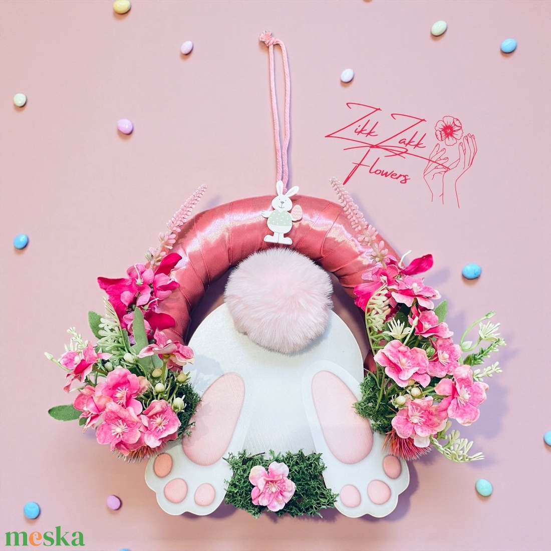 Húsvéti nyuszis ajtódísz � pasztell változat - otthon & életmód - dekoráció - ajtó- és ablak dekoráció - ajtódísz & kopogtató - Meska.hu