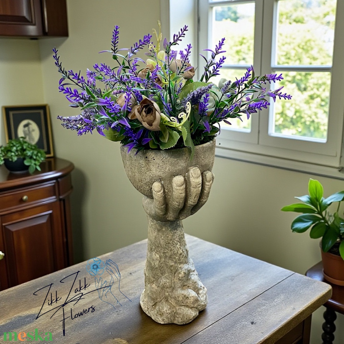 Kéz Formájú virág  Kaspó Kompozíció - otthon & életmód - virágdekoráció - virágdíszek - asztali virágdísz - Meska.hu