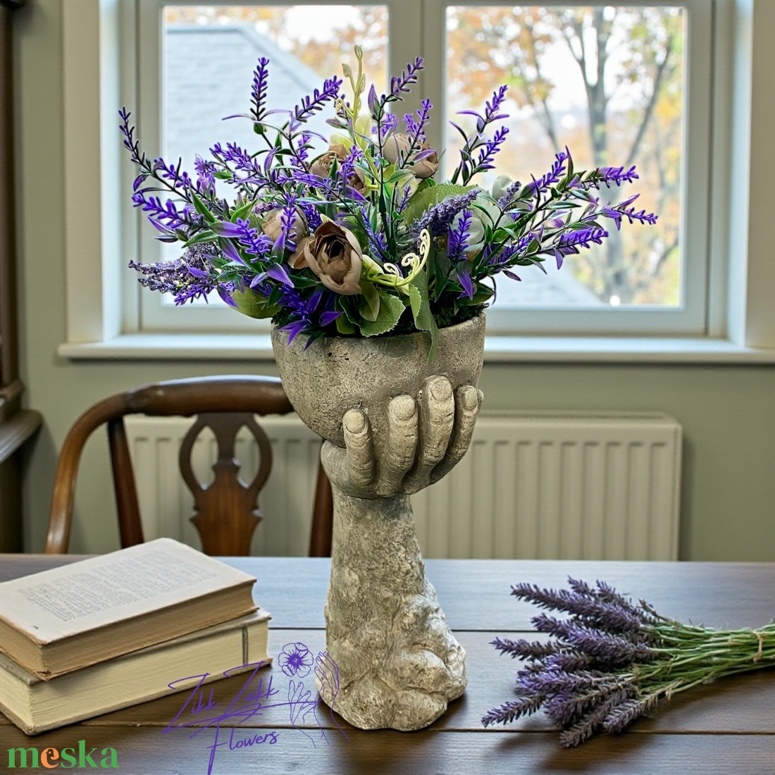 Kéz Formájú virág  Kaspó Kompozíció - otthon & életmód - virágdekoráció - virágdíszek - asztali virágdísz - Meska.hu