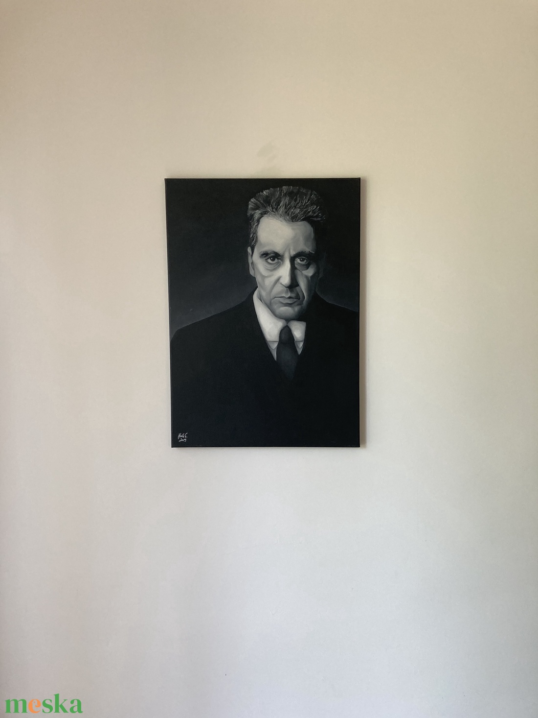 Michael Corleone portré - művészet - festmény - olajfestmény - Meska.hu Michael Corleone portré - művészet - festmény - olajfestmény - Meska.hu