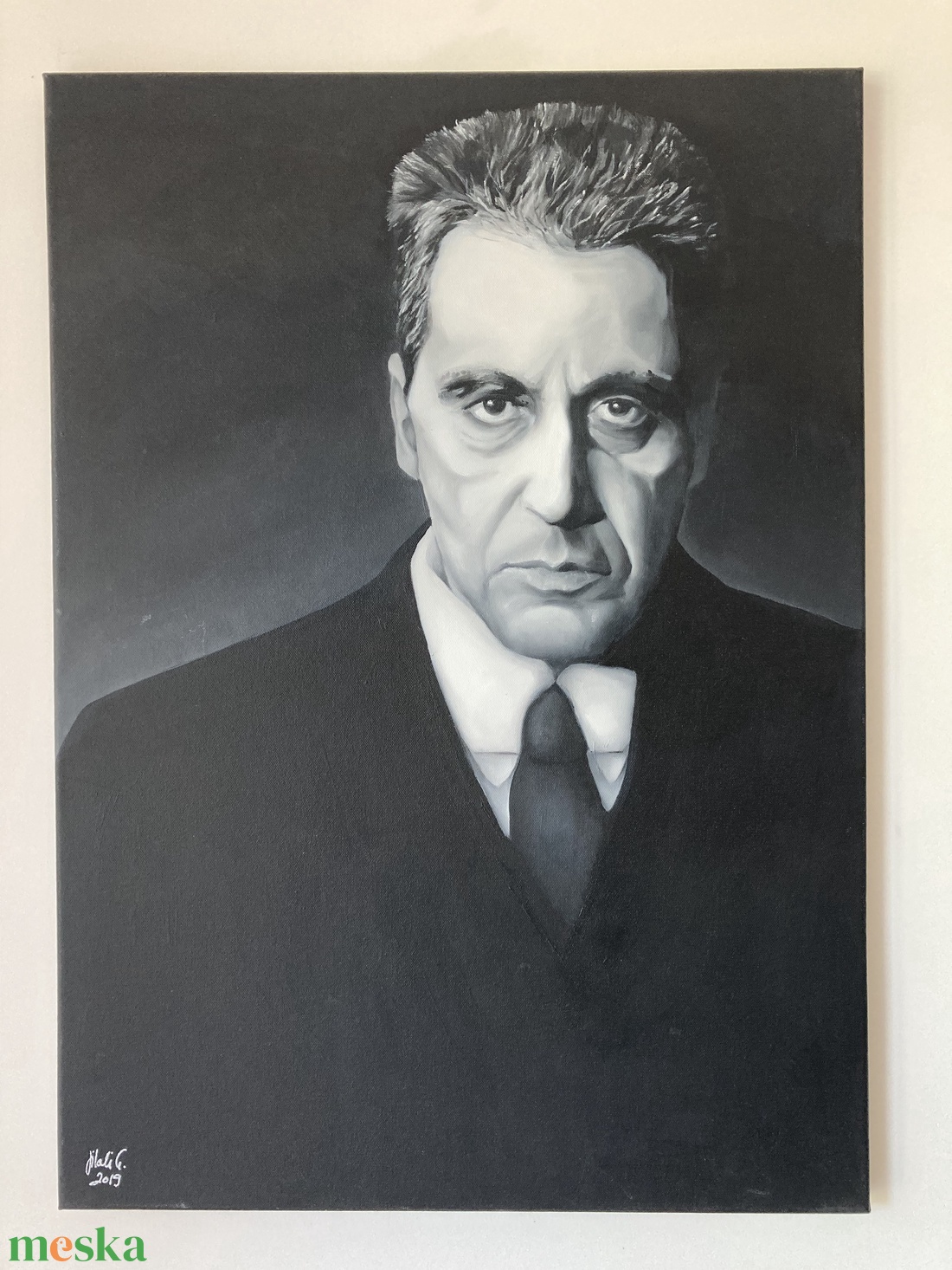 Michael Corleone portré - művészet - festmény - olajfestmény - Meska.hu Michael Corleone portré - művészet - festmény - olajfestmény - Meska.hu