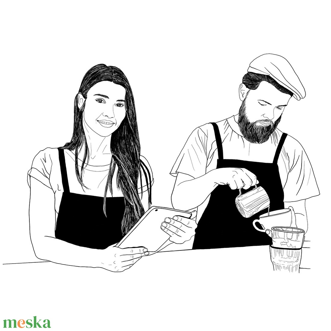 Egyedi vonalrajz portré - művészet - grafika & illusztráció - digitális - Meska.hu