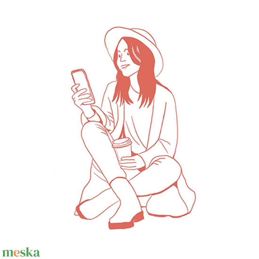 Egyedi vonalrajz karakterportré - művészet - grafika & illusztráció - digitális - Meska.hu