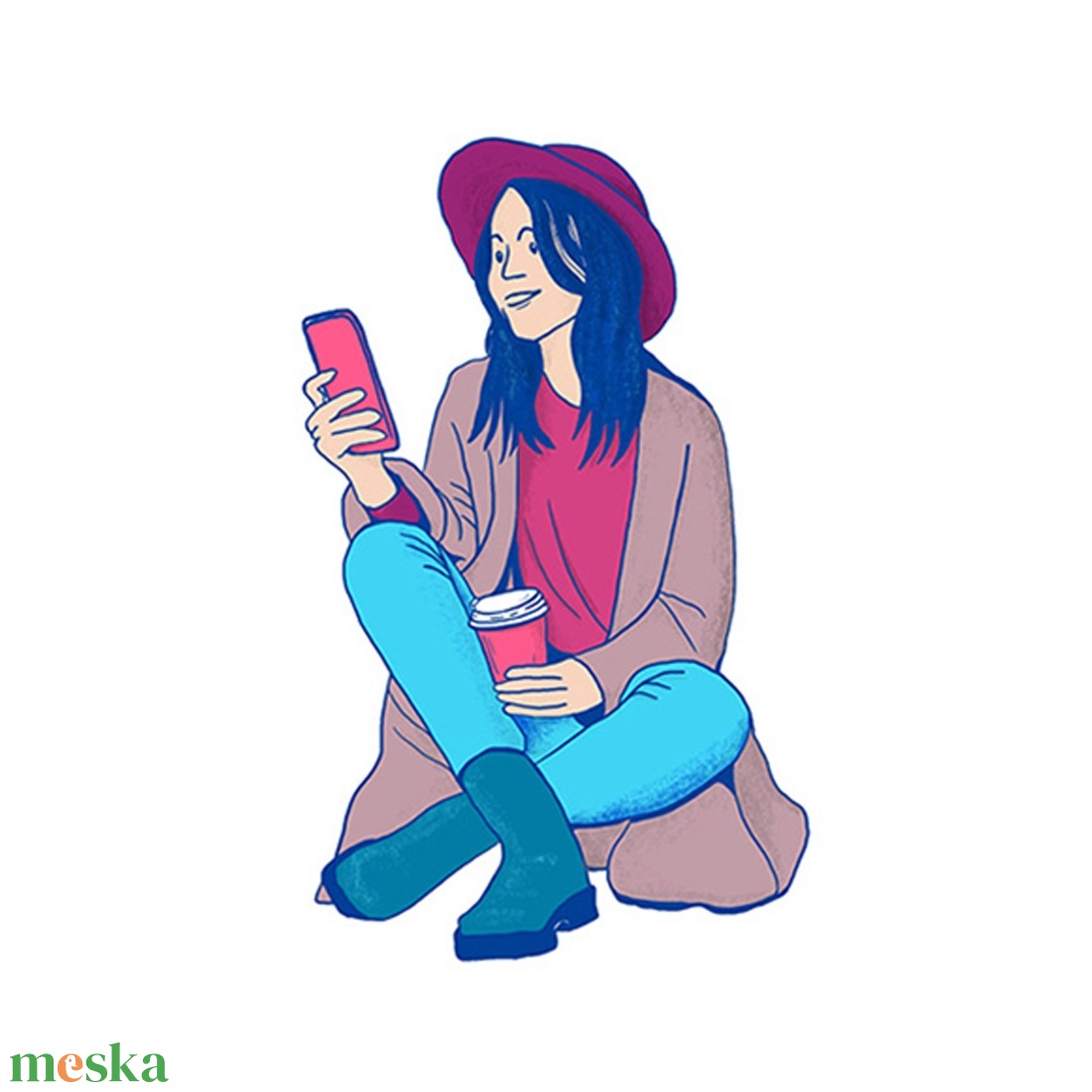 Egyedi vonalrajz karakterportré - művészet - grafika & illusztráció - digitális - Meska.hu