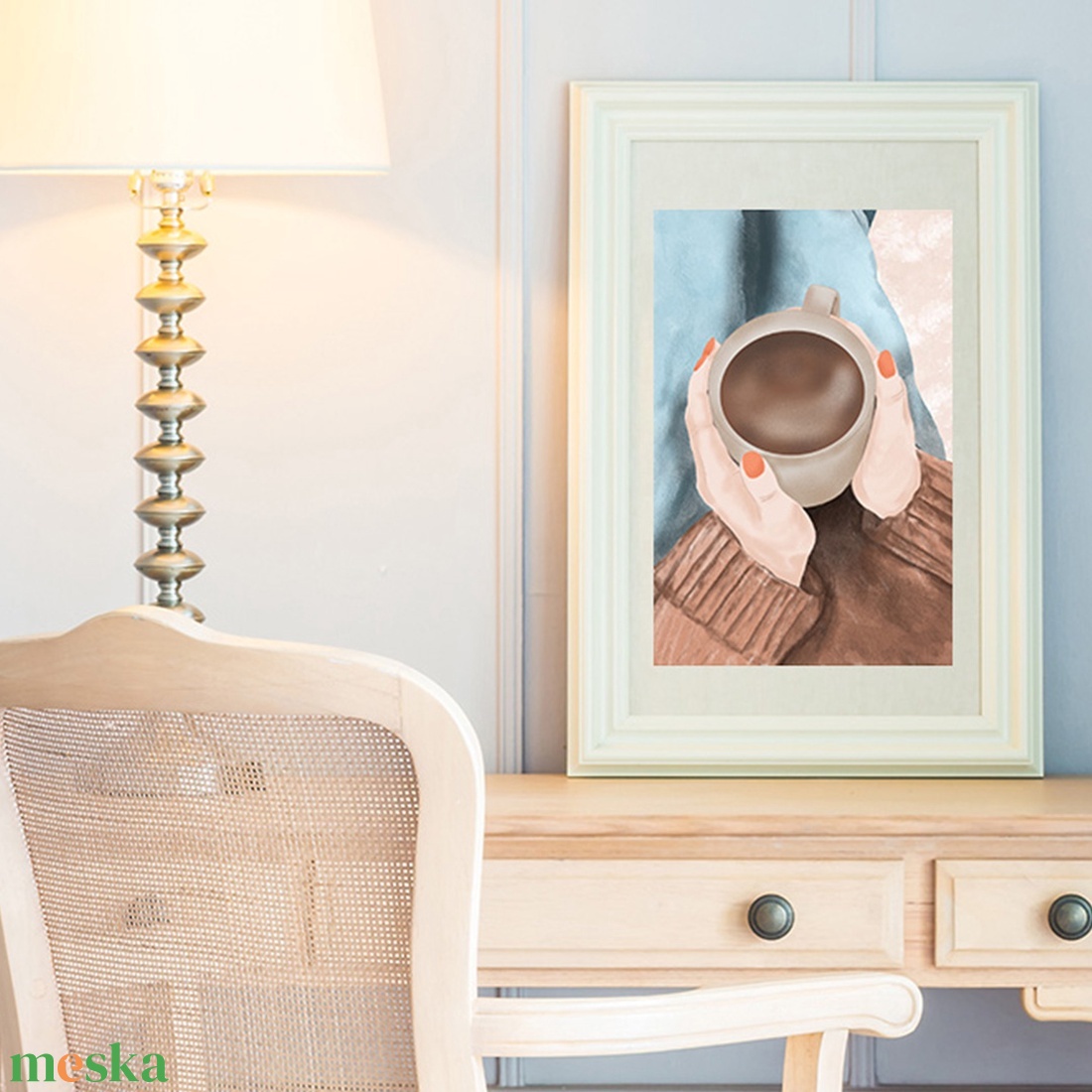 Kávé chill - digitális akvarell nyomat - művészet - grafika & illusztráció - digitális - Meska.hu