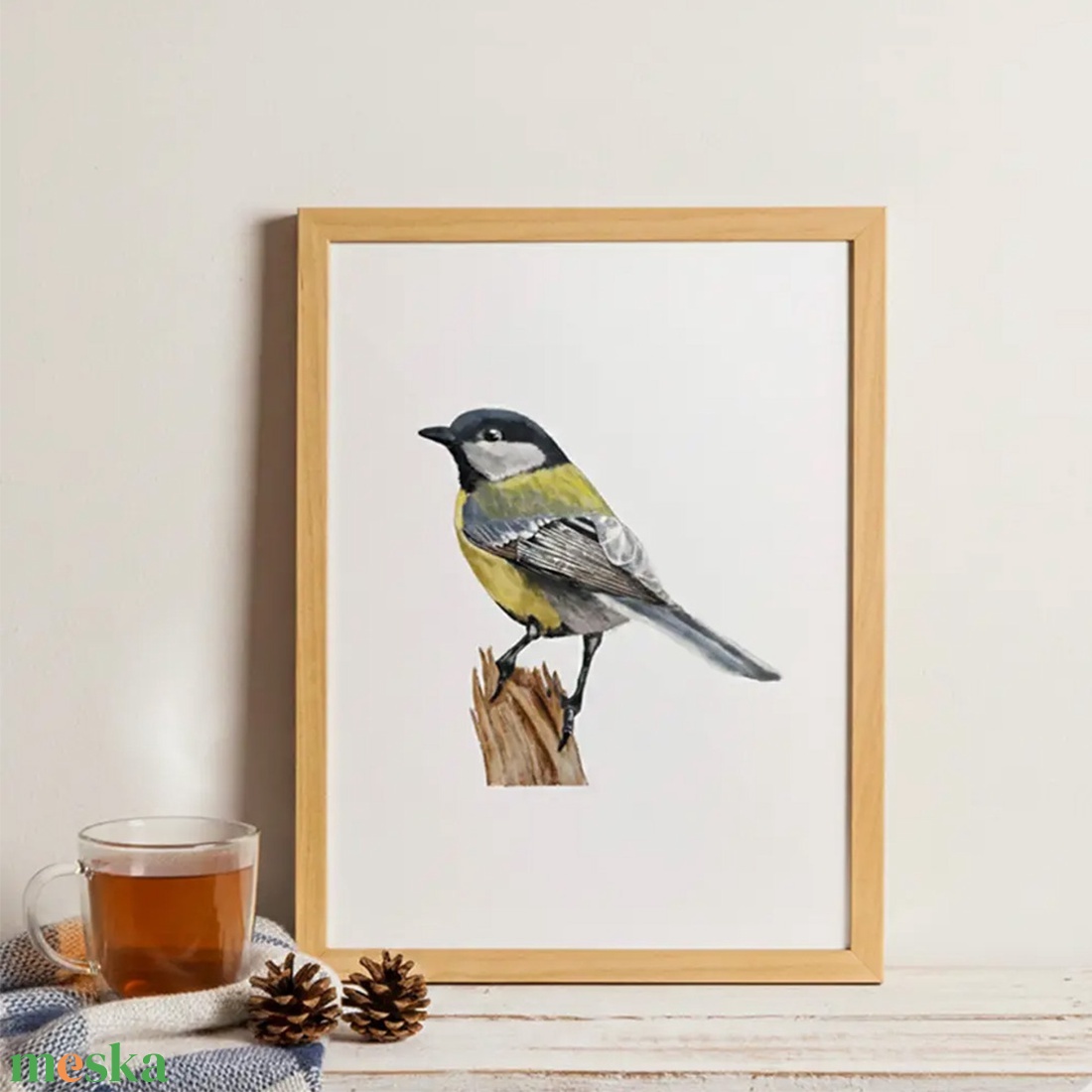 Téli ének � Akvarell hatású kék cinege art print / nyomat - művészet - grafika & illusztráció - művészi nyomat - Meska.hu