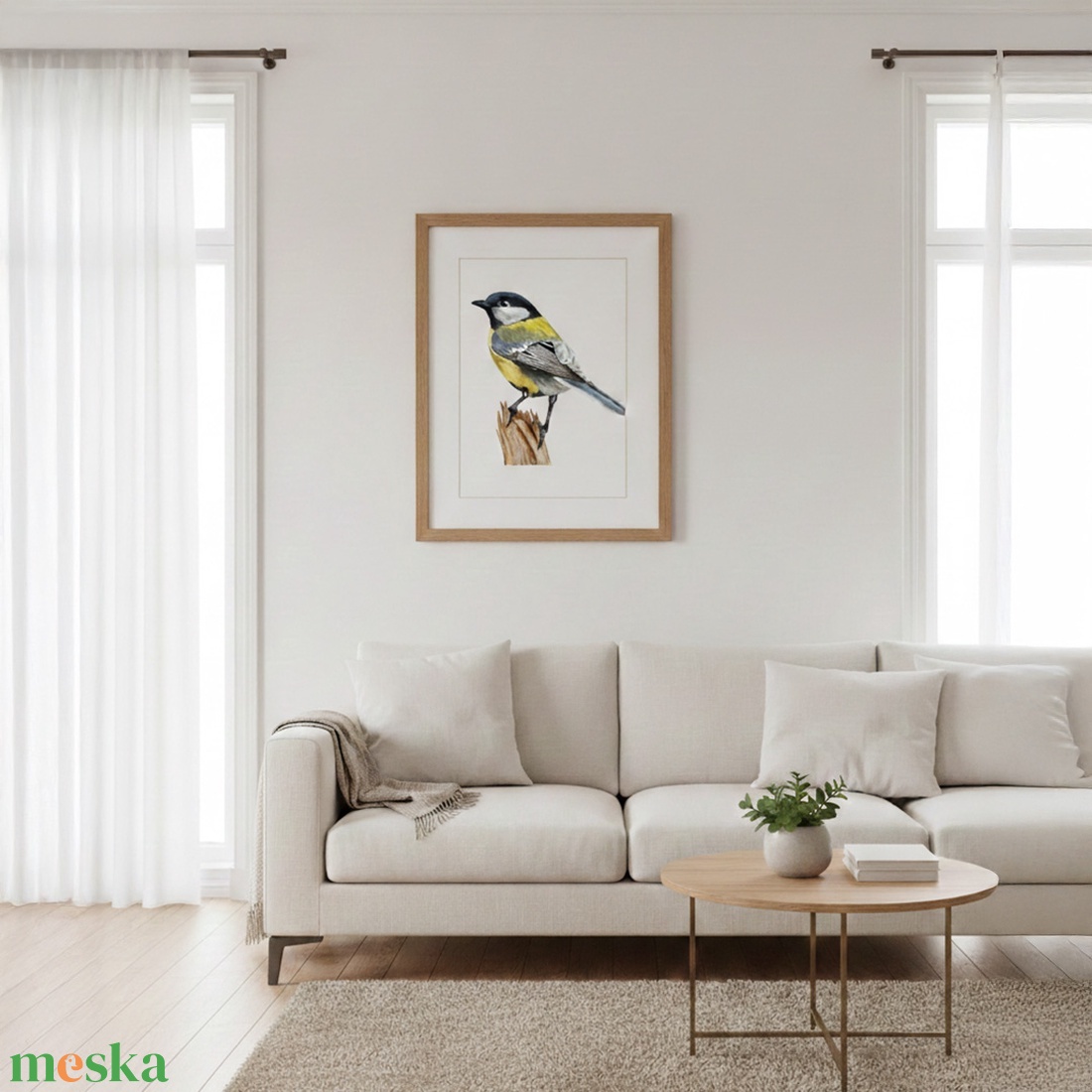 Téli ének � Akvarell hatású kék cinege art print / nyomat - művészet - grafika & illusztráció - művészi nyomat - Meska.hu